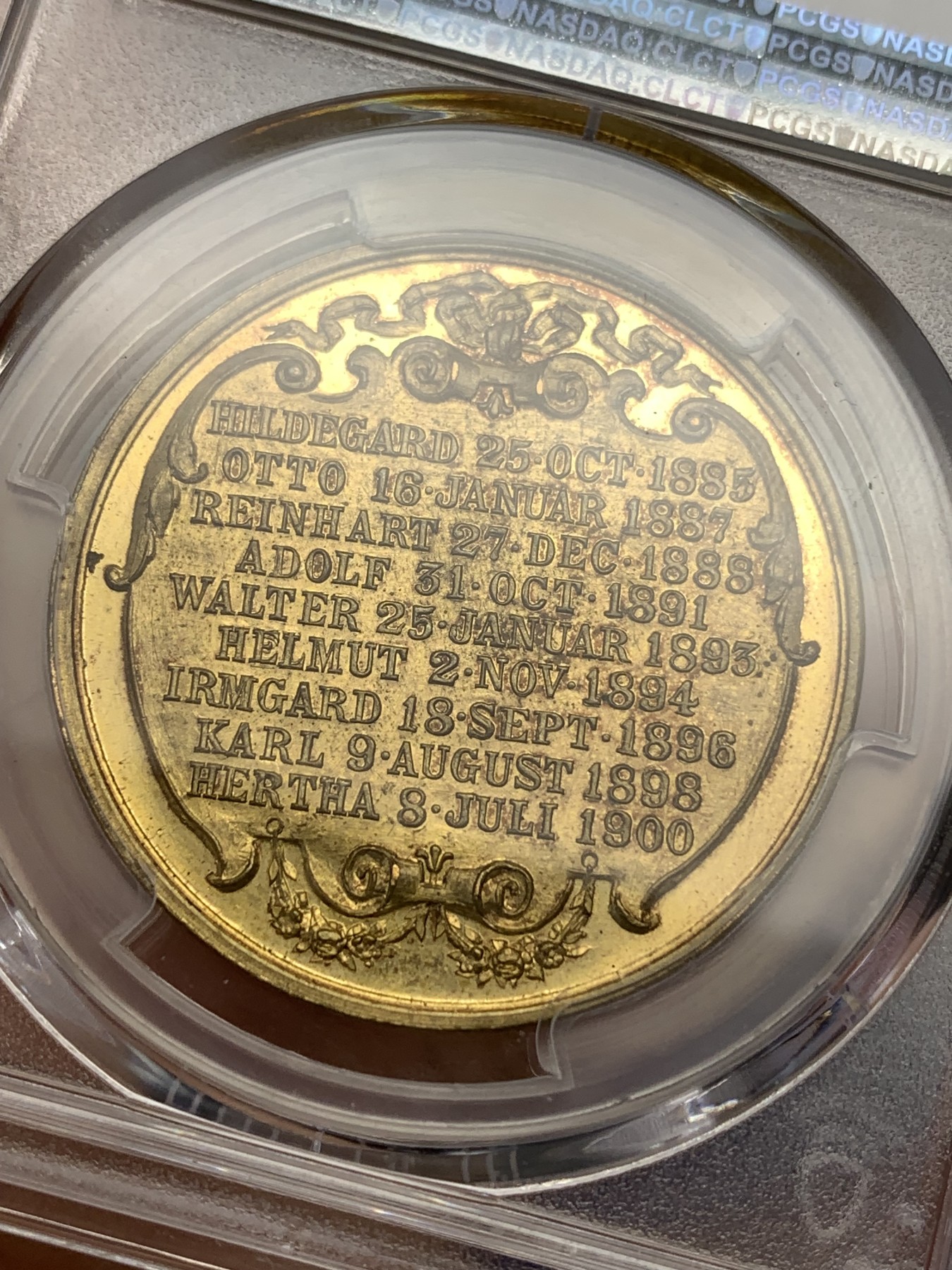 《竞宝斋》第179场-周日，周一2场 (全场包邮) PCGS SP64 德国 1900 镀金章 唯一冠军分 细节非常好