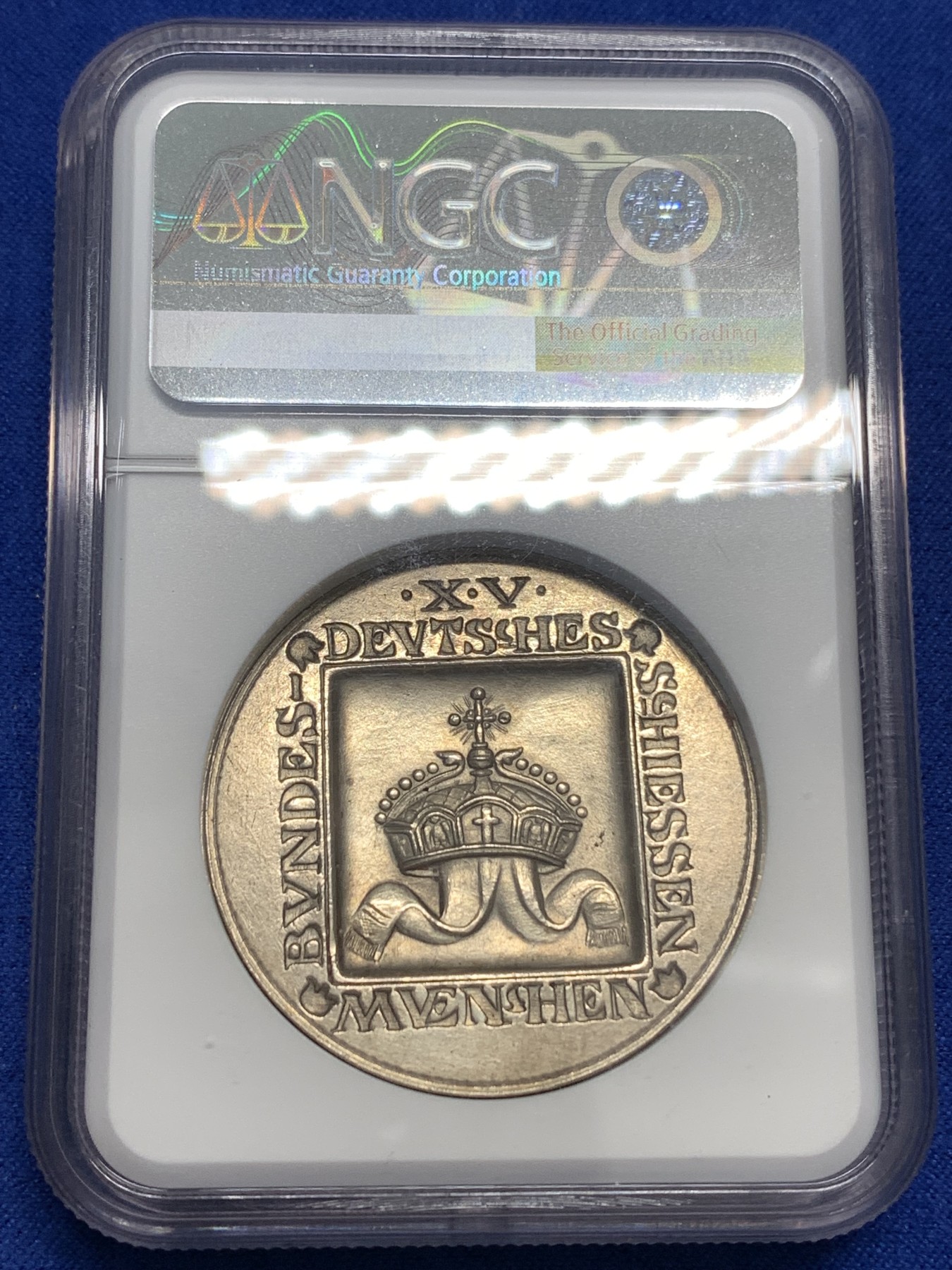 《竞宝斋》第179场-周日，周一2场 (全场包邮) NGC-MS62 1906 德国 慕尼黑 射击节银章 力与美的结合 充满张力 发髻无磨损 低评