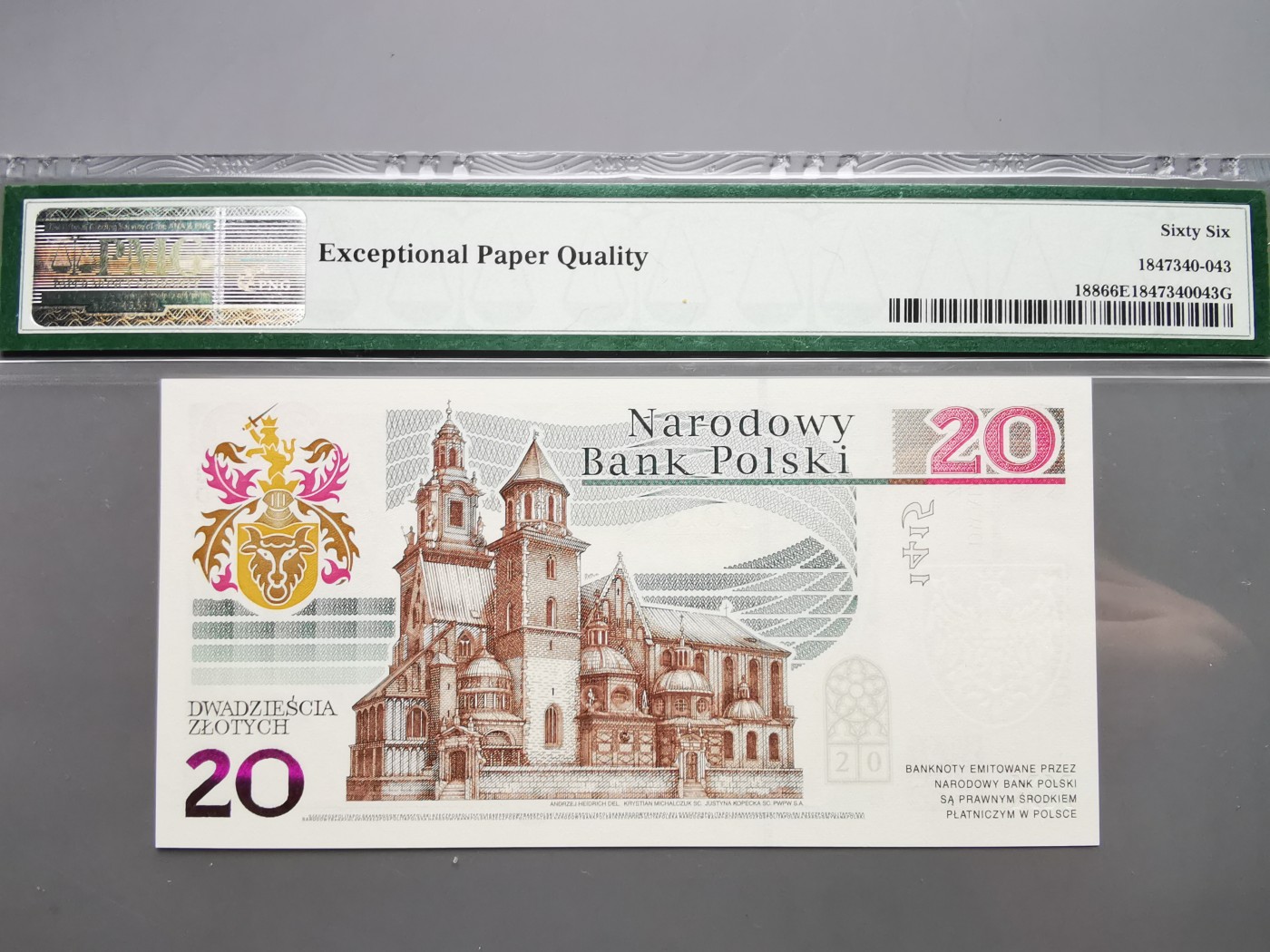 《崇甫堂》-PMG评级波兰纸钞VII PMG-66 波兰2015年《扬·德乌戈什诞辰600周年》 P#188