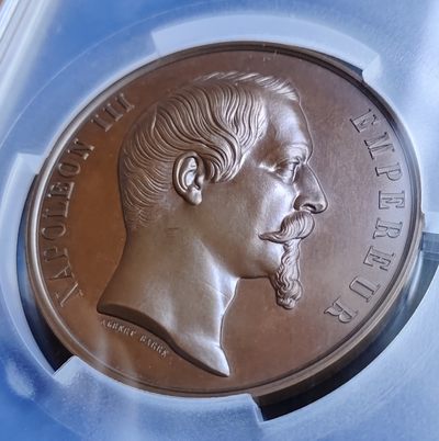 掌中浮雕-藏着的欧洲第005场 - 1855年巴黎世博会奖铜章，直径59mm