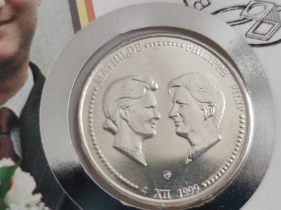 邮币封第四场 1999比利时婚礼250法郎纪念银币邮币封