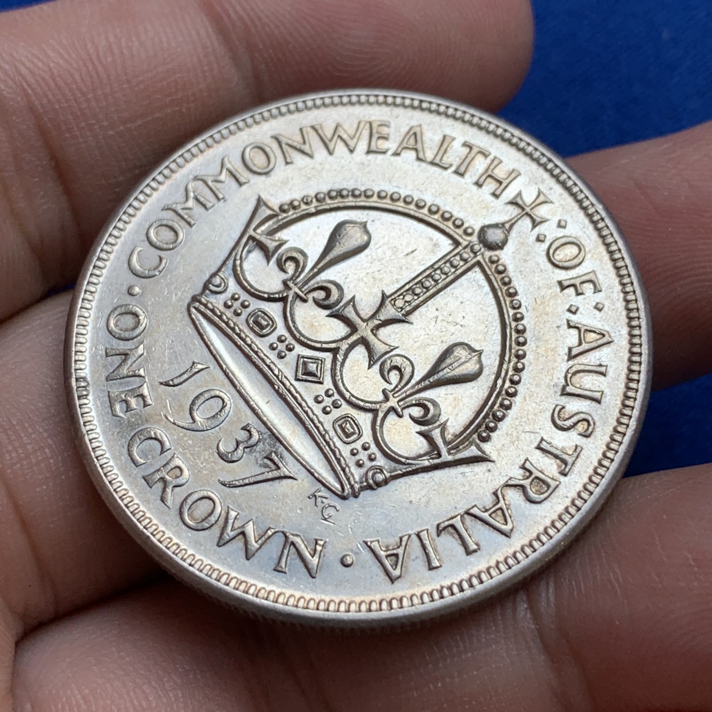 《竞宝斋》第179场-周日，周一2场 (全场包邮) 澳大利亚1937年乔治六世1元皇冠银币