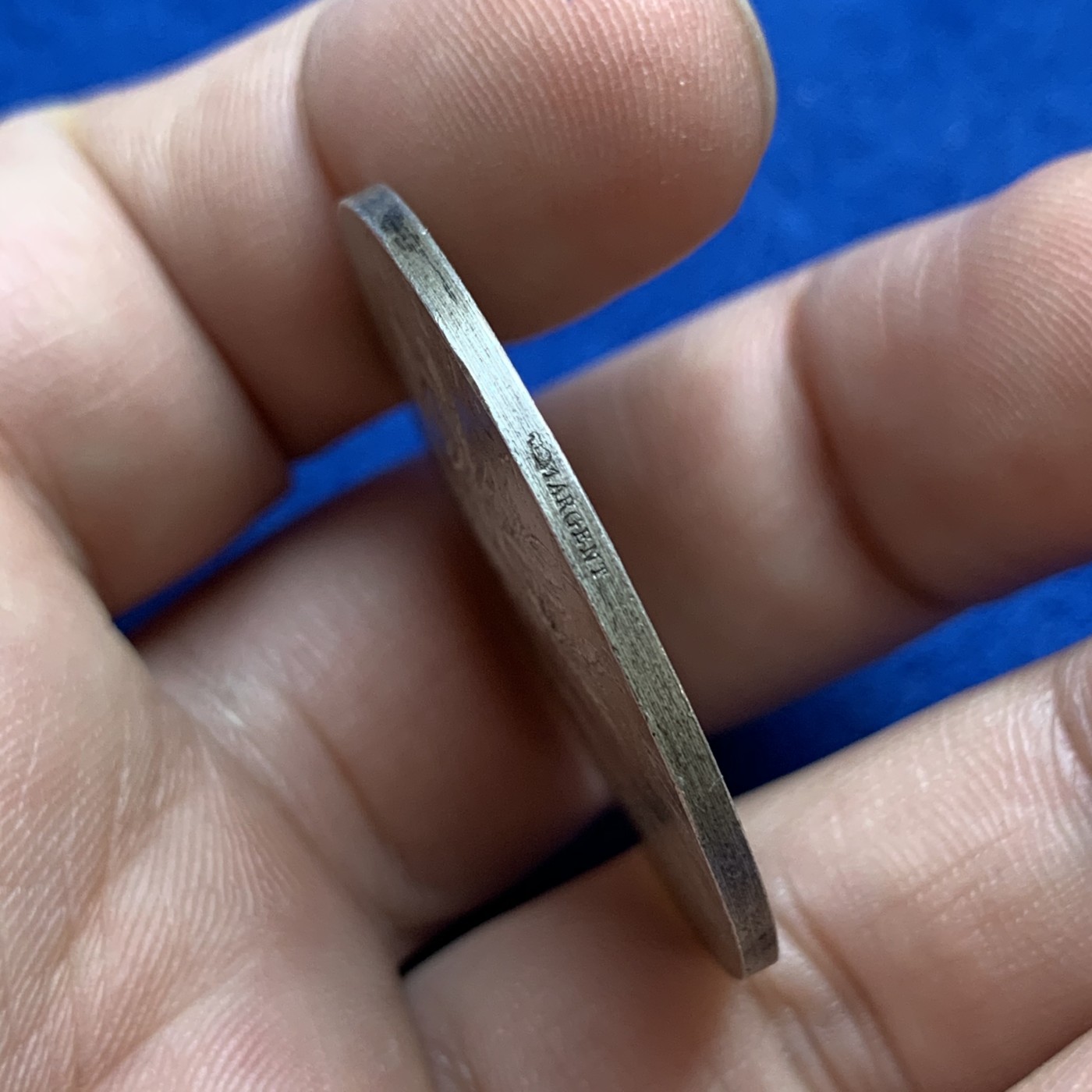 《竞宝斋》第179场-周日，周一2场 (全场包邮) 法国1898年罗蒂作品股票证券交易所银章（银的少见） 36.8mm 21.7g 带银标