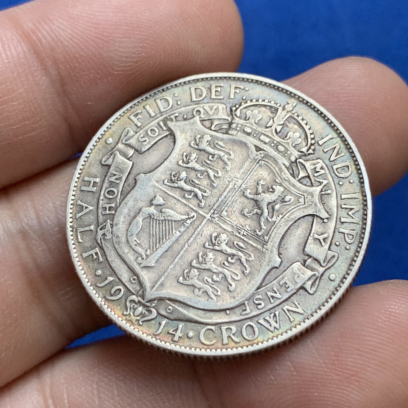 《竞宝斋》第179场-周日，周一2场 (全场包邮) 英国 1914年 乔五半克朗银币 925银