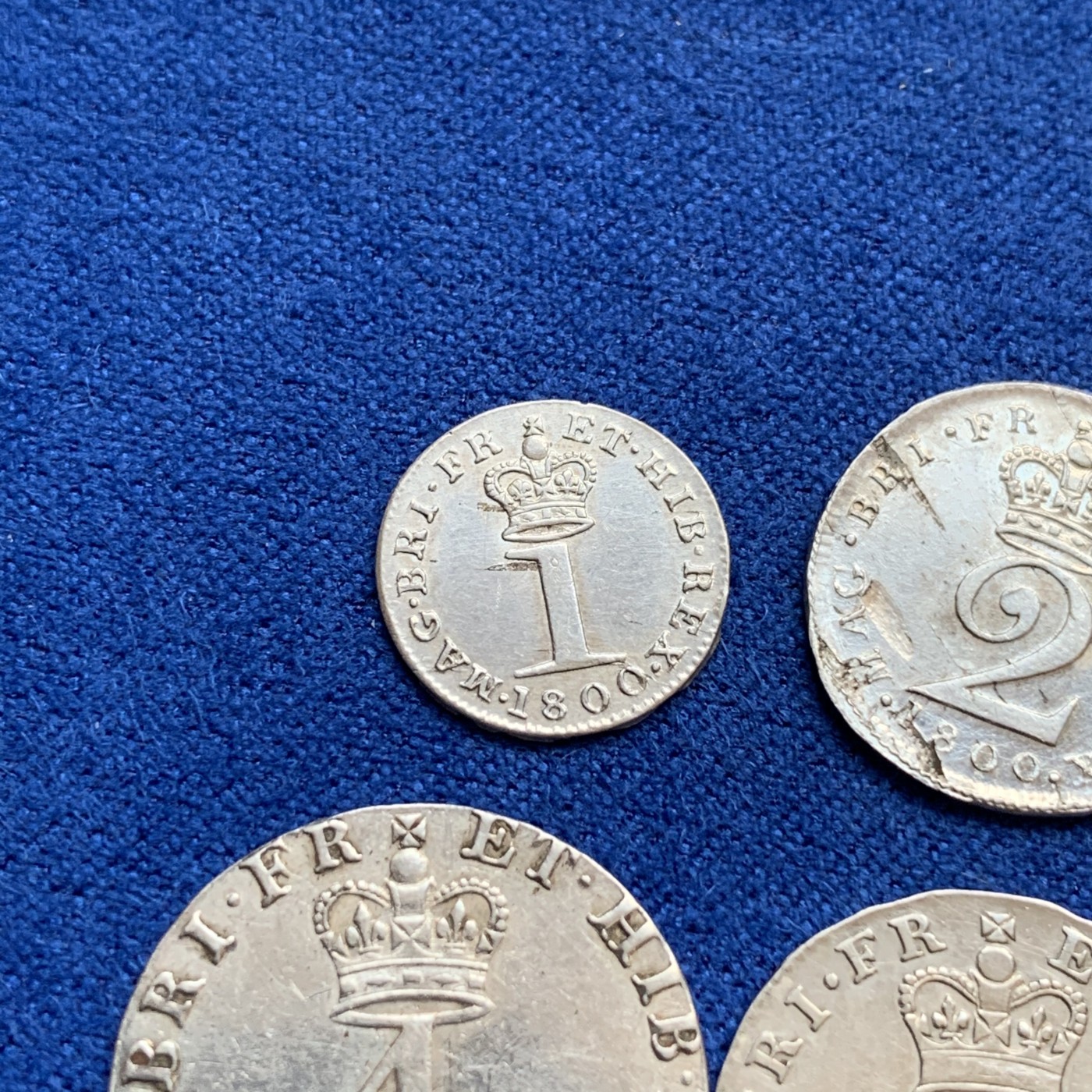 《竞宝斋》第179场-周日，周一2场 (全场包邮) 1800英国乔治三世濯足币4枚一套 ，AU-UNC状态