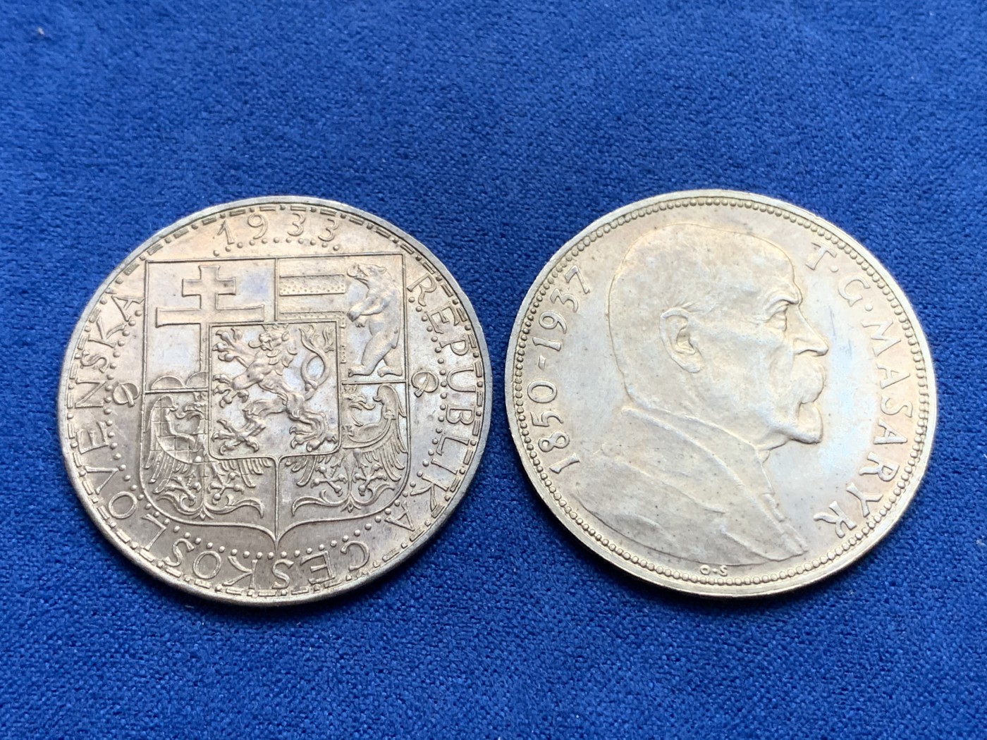 《竞宝斋》第179场-周日，周一2场 (全场包邮) 捷克斯洛伐克1933年、1937年20克朗银币2枚