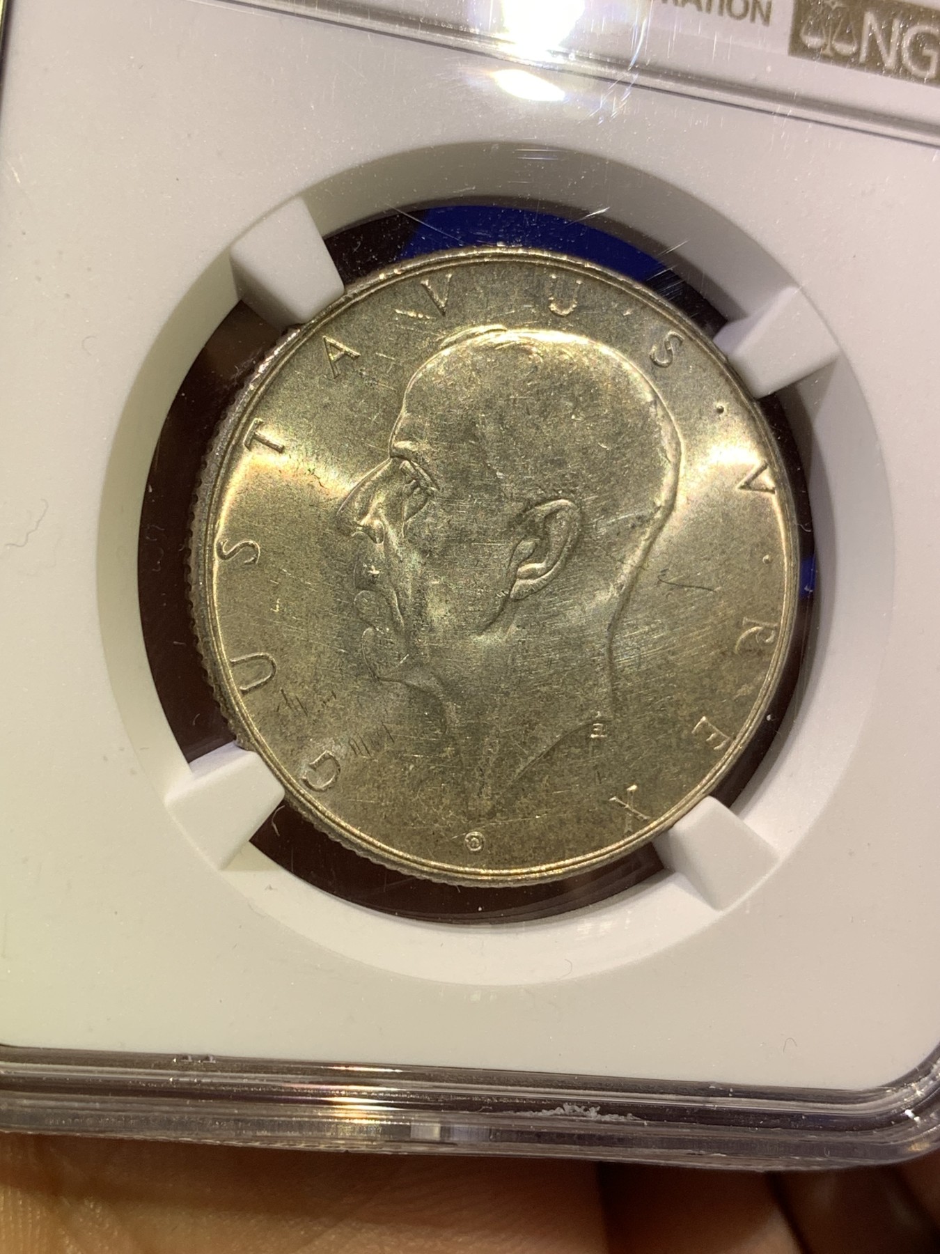 《竞宝斋》第179场-周日，周一2场 (全场包邮) NGC MS63 瑞典 1938年 2克朗银币