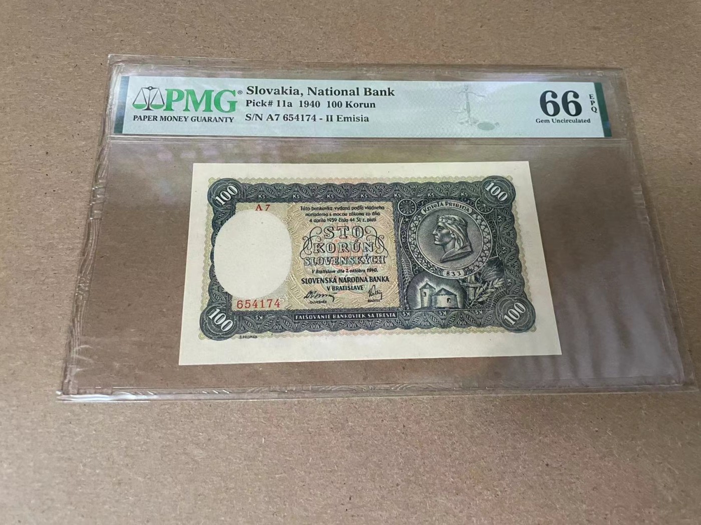 【Blue Auction】✨世界纸币精拍第341期——周日畅拍场 【实钞】捷斯 1940年100克朗 PMG66EPQ 