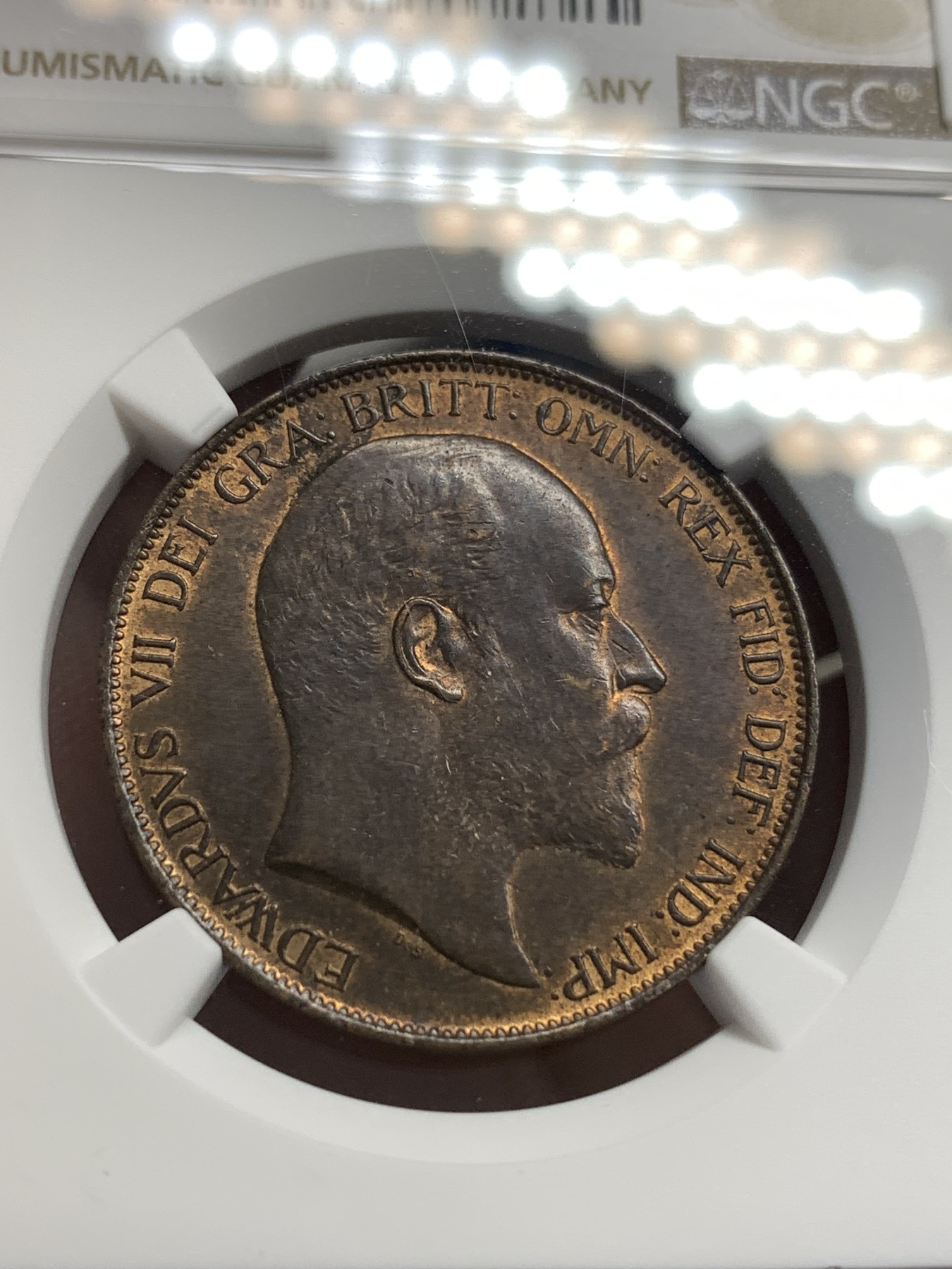 《竞宝斋》第179场-周日，周一2场 (全场包邮) NGC-UNCD 英国1902年爱七便士 少见高海版 好细节 RB的包浆