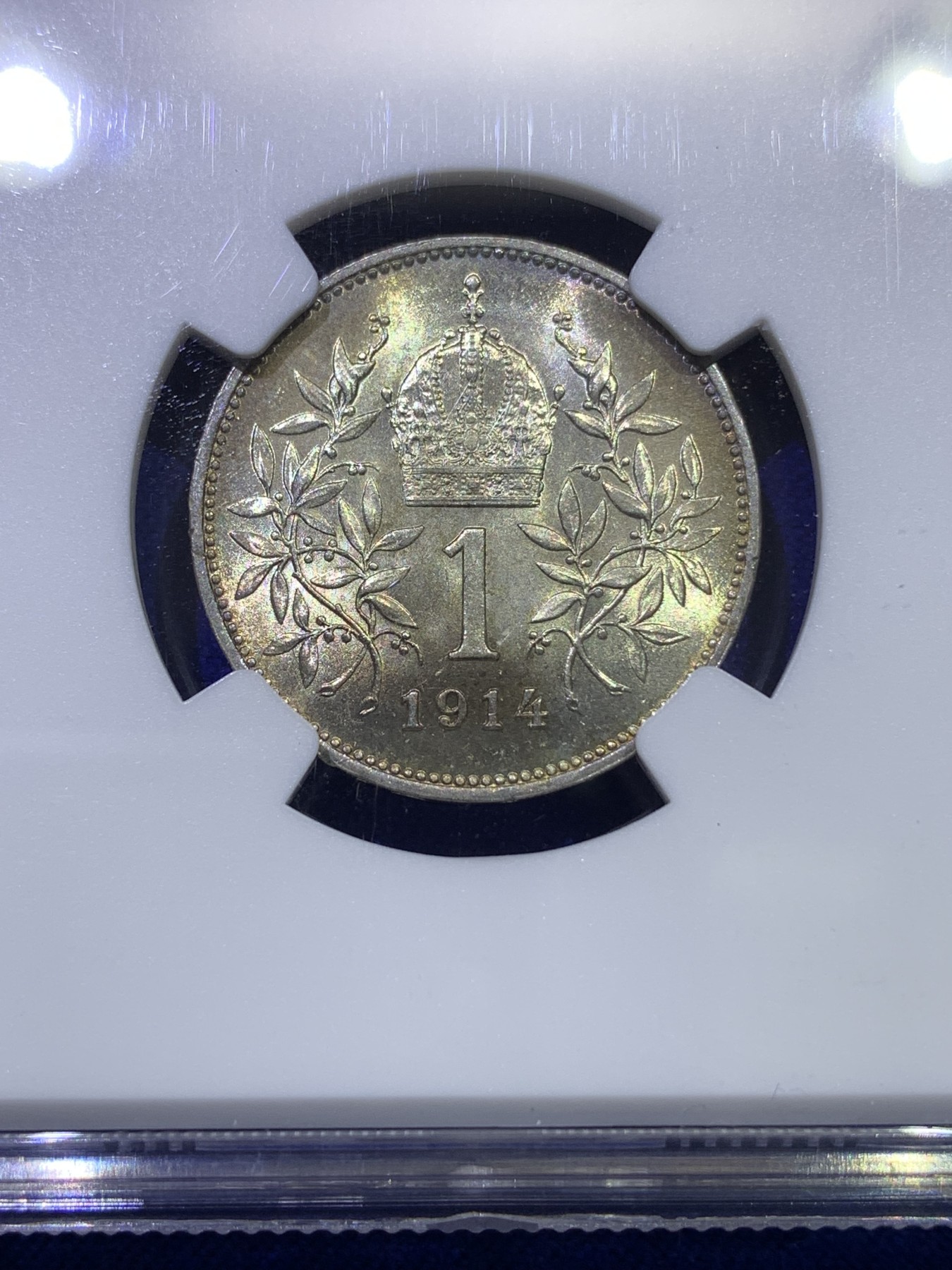 《竞宝斋》第179场-周日，周一2场 (全场包邮) NGC MS62 1914年奥匈帝国皇帝约瑟夫二世1科罗纳银币，其皇储斐迪南大公被刺，导致第一次世界大战爆发