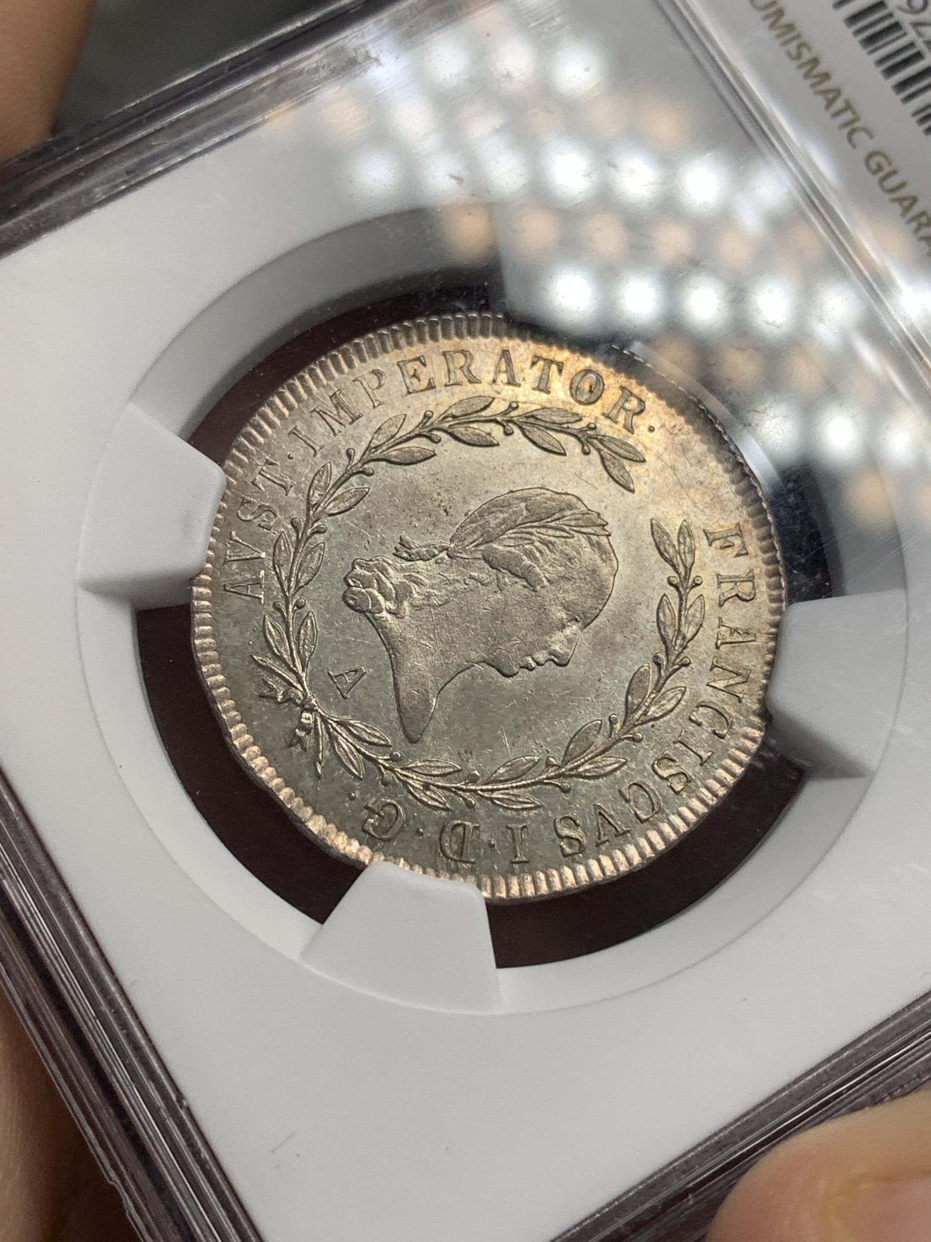 《竞宝斋》第179场-周日，周一2场 (全场包邮) NGC AU58 奥地利帝国1808年弗兰茨一世20克鲁泽银币