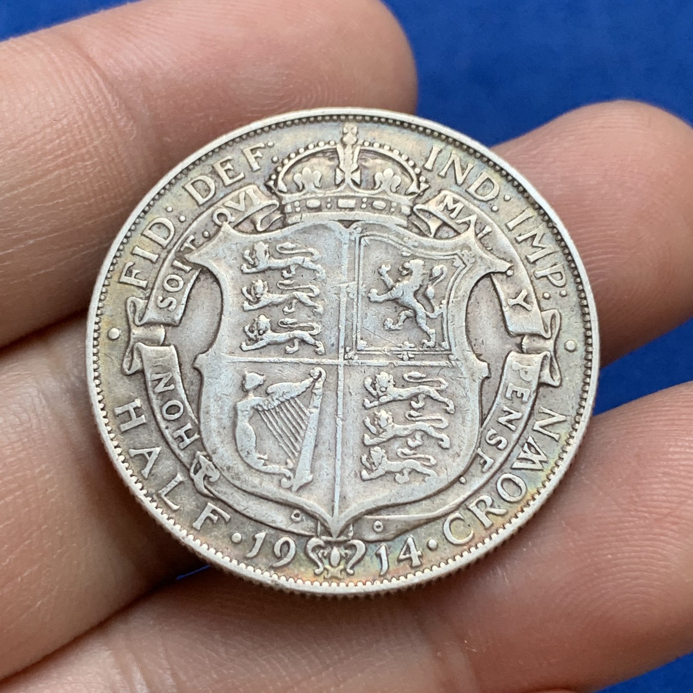 《竞宝斋》第179场-周日，周一2场 (全场包邮) 英国 1914年 乔五半克朗银币 925银