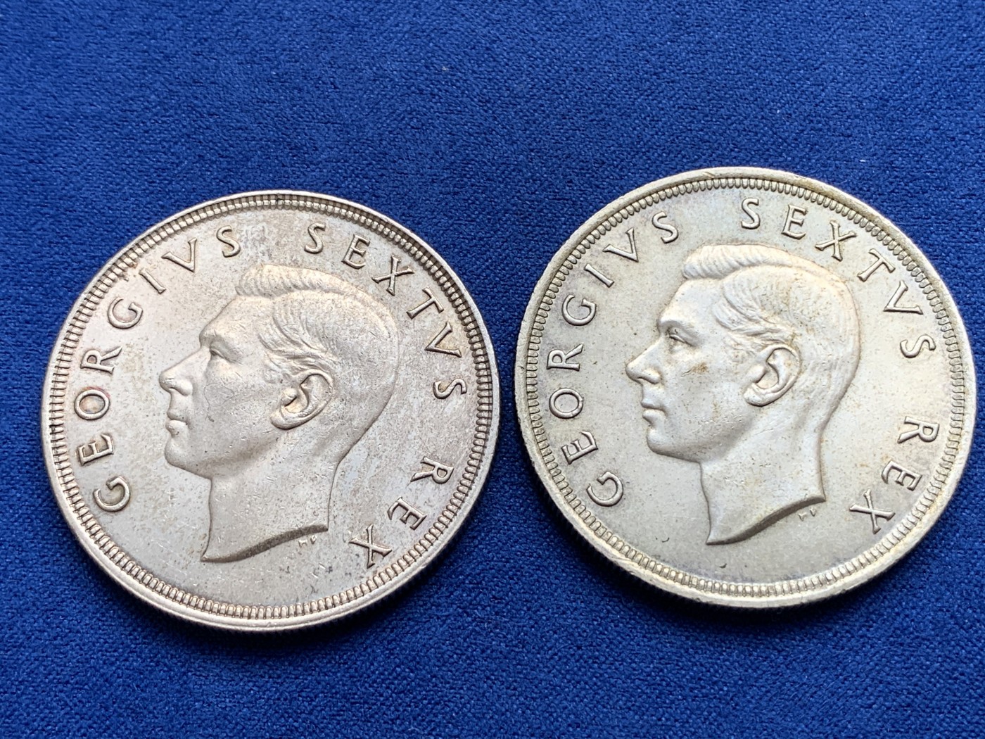 《竞宝斋》第179场-周日，周一2场 (全场包邮) 南非1951、1952年乔治六世5先令银币