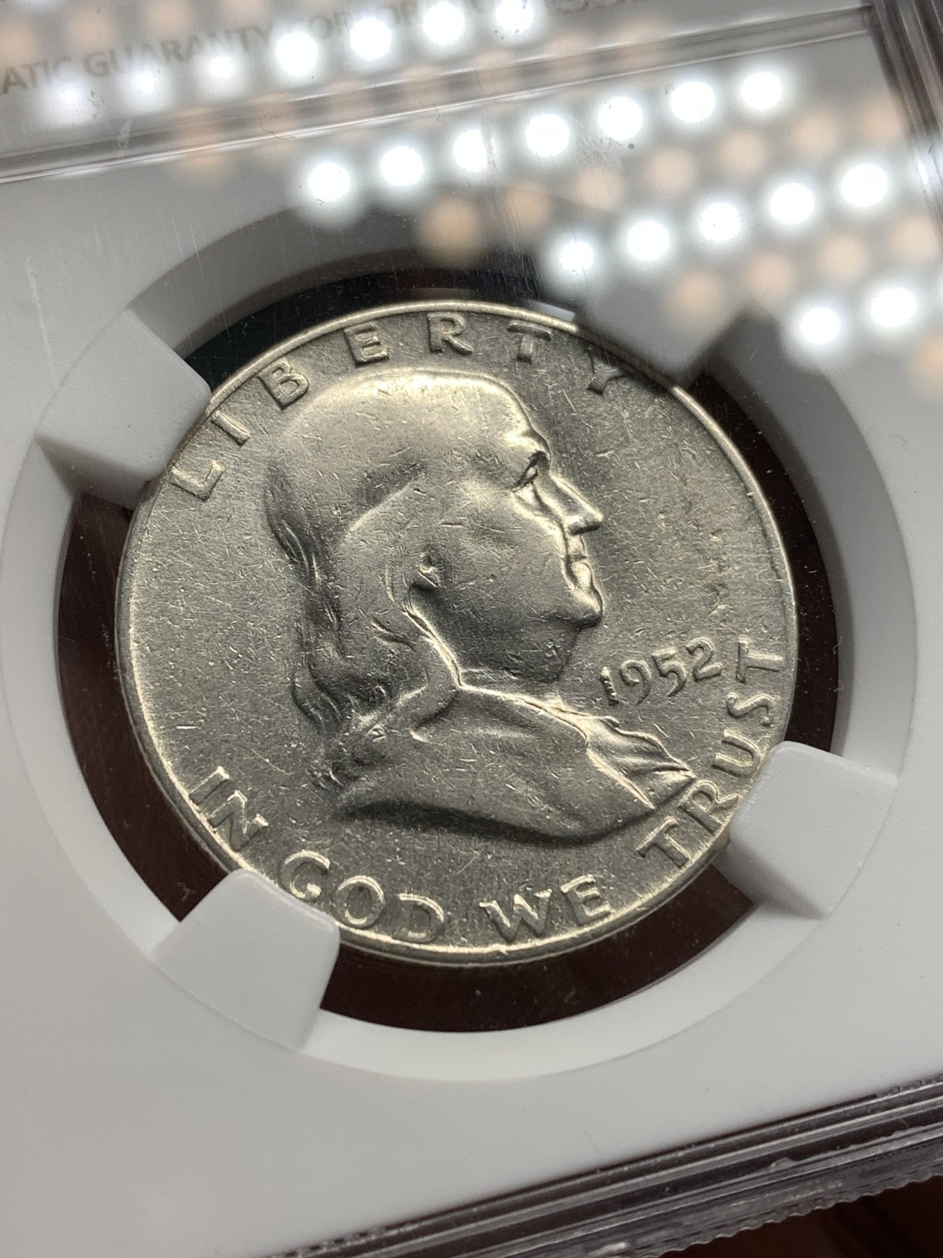 《竞宝斋》第179场-周日，周一2场 (全场包邮) NGC VF 美国 1952年 富兰克林 50分银币