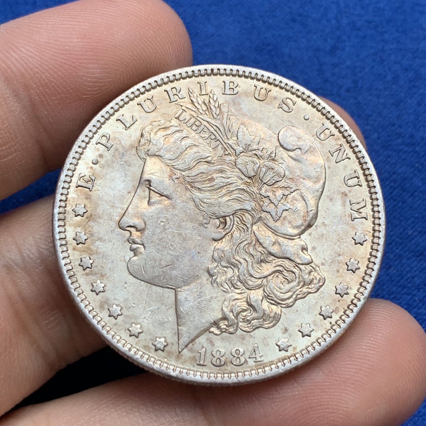 《竞宝斋》第179场-周日，周一2场 (全场包邮) 美国 1884年 摩根1美元大银币 带底光不错