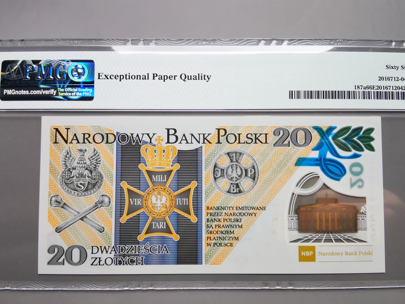 《崇甫堂》-PMG评级波兰纸钞VII PMG-66 波兰2014年《波兰军团100周年》纪念钞 P#187a