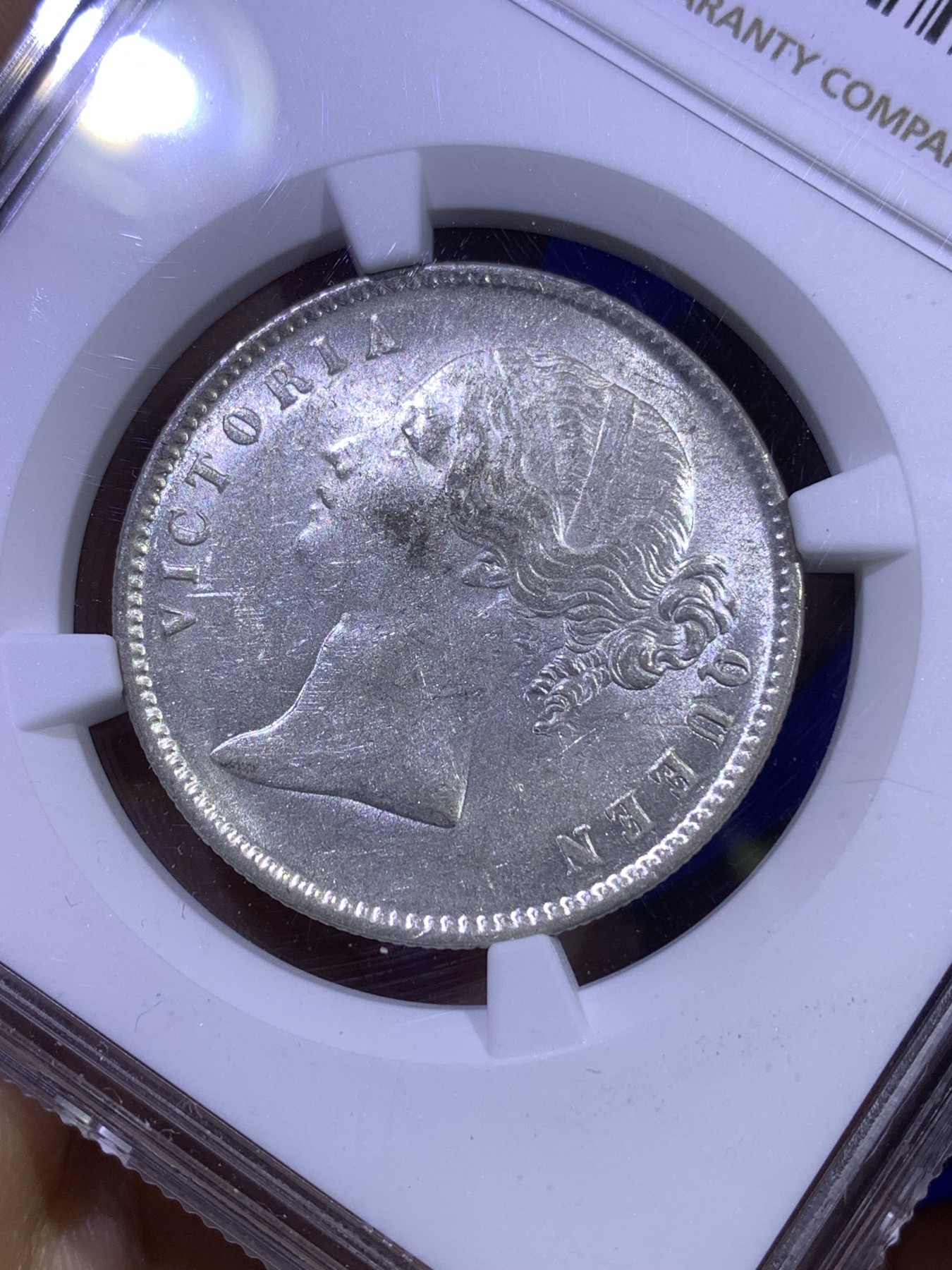 《竞宝斋》第179场-周日，周一2场 (全场包邮) NGC MS61 1840英属印度维多利亚1卢比银币