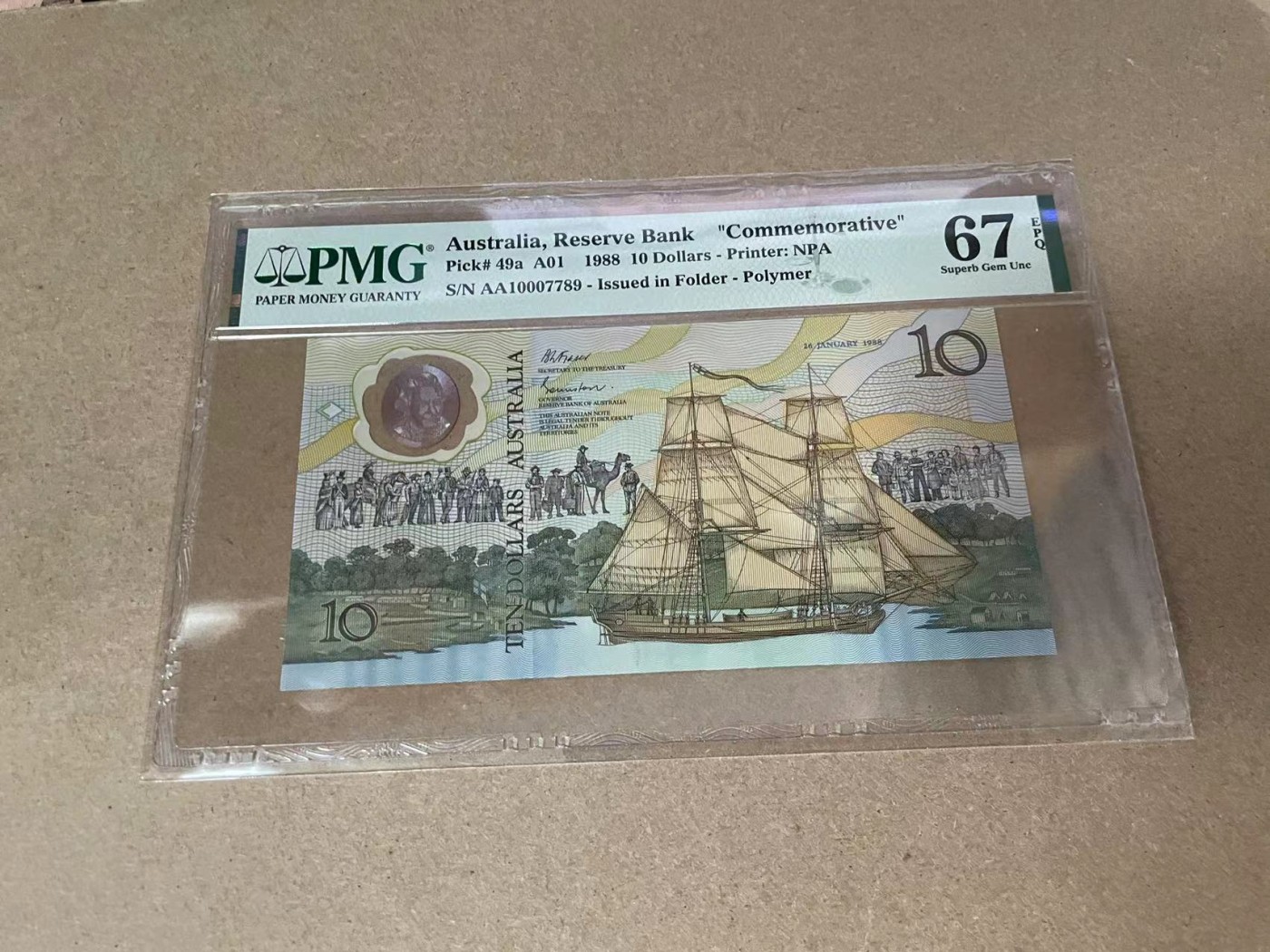 【Blue Auction】✨世界纸币精拍第341期——周日畅拍场 【AA】澳大利亚 1988年10元 PMG67EPQ 纪念钞