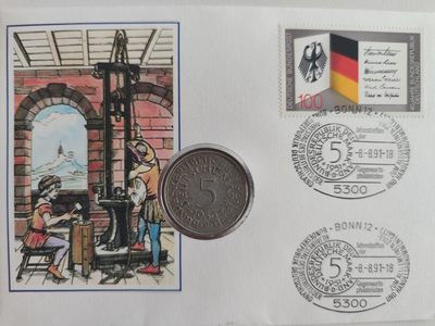 邮币封第四场 1966年德国5马克银币邮币封