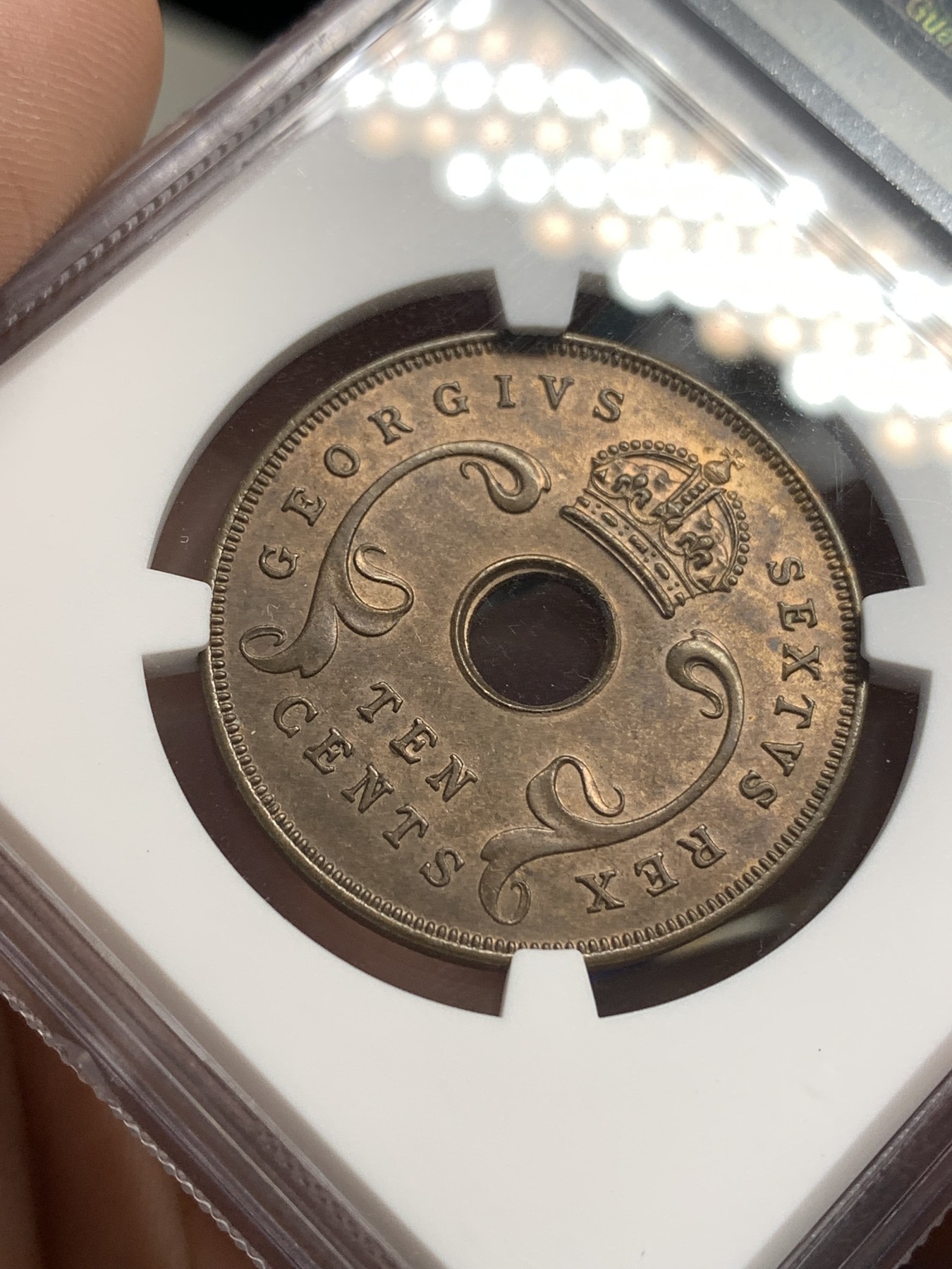 《竞宝斋》第179场-周日，周一2场 (全场包邮) NGC MS63BN 英属东非1950年10分铜币