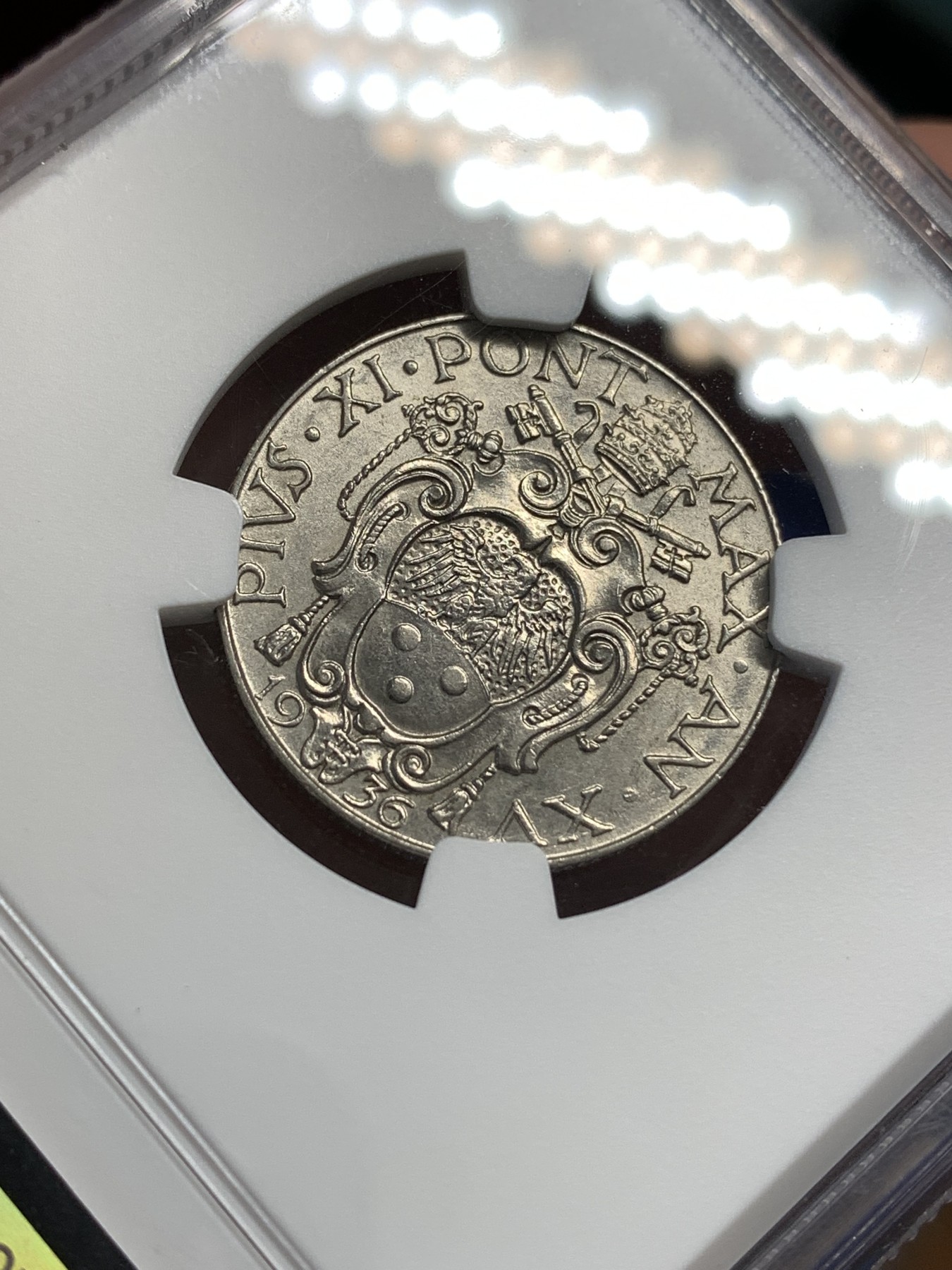 《竞宝斋》第179场-周日，周一2场 (全场包邮) NGC MS62 梵蒂冈 1936年  50分 战斗天使