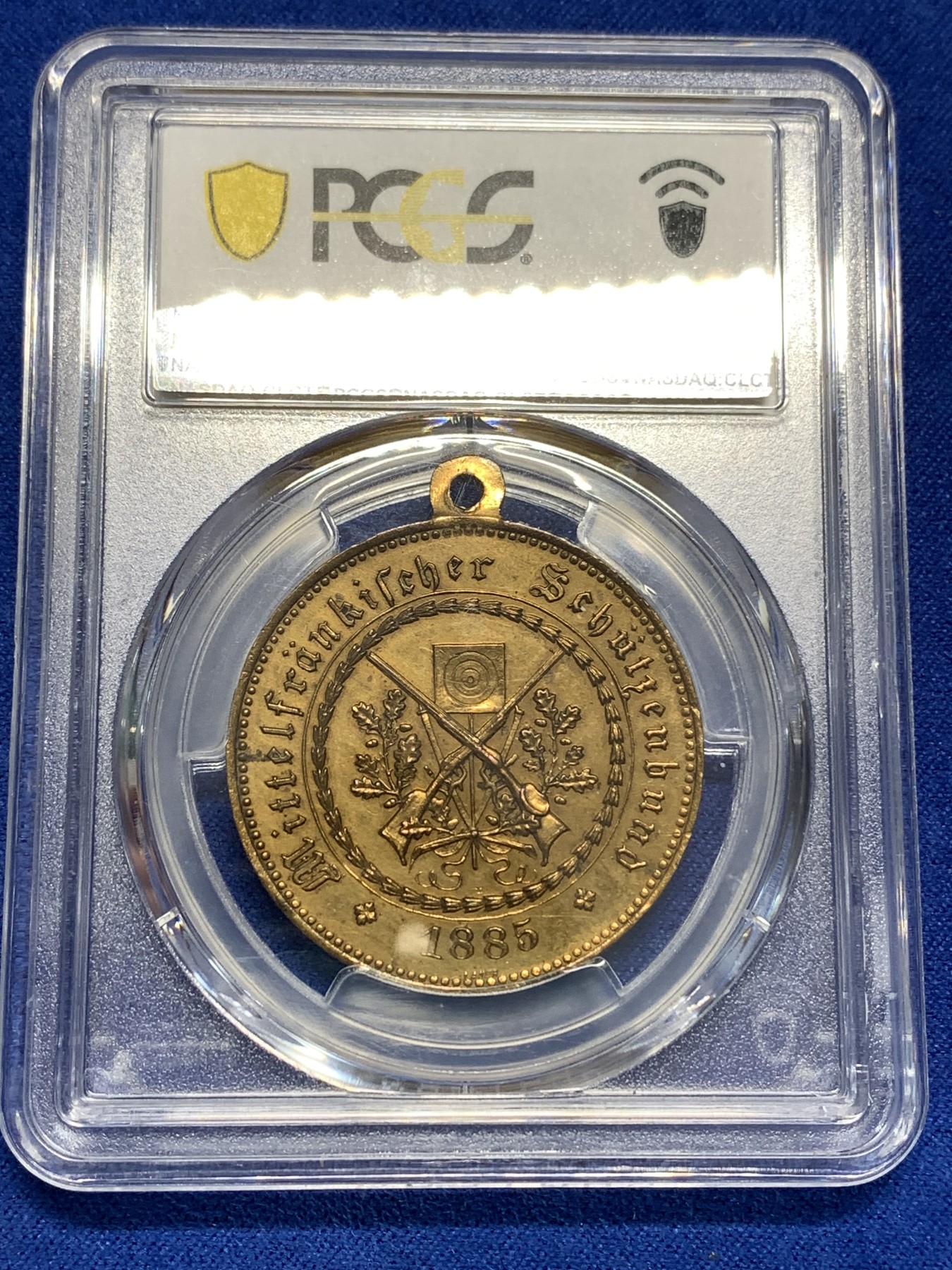 《竞宝斋》第179场-周日，周一2场 (全场包邮) PCGS SP62 德国 1885 纽伦堡 射击节纪念章 唯一冠军分 细节好 少见品种