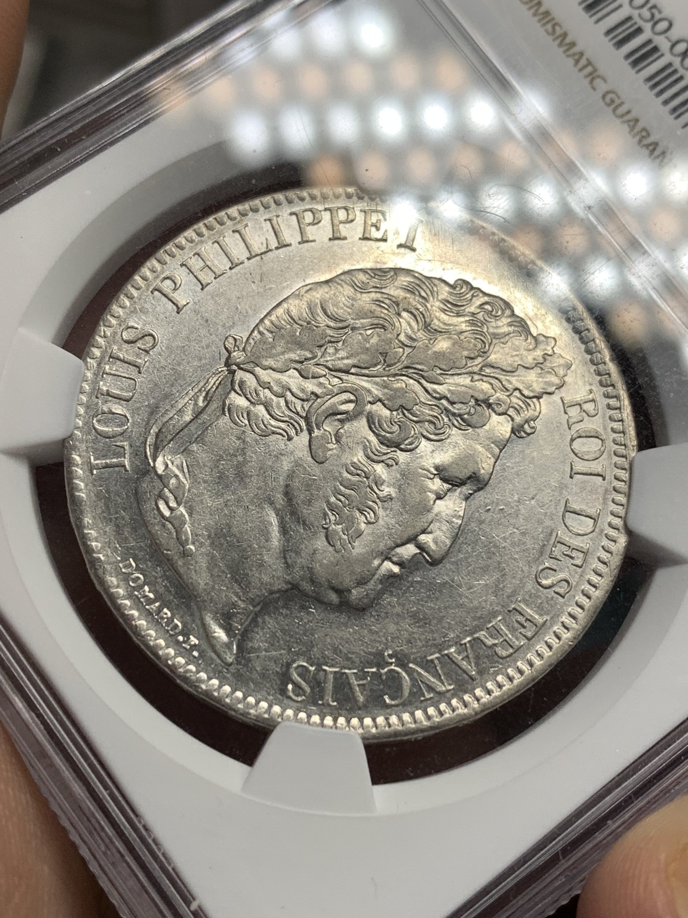 《竞宝斋》第179场-周日，周一2场 (全场包邮) 唯一冠军分 NGC AU55 1833T 法国菲利普5法郎银币 南特造币厂，不常见