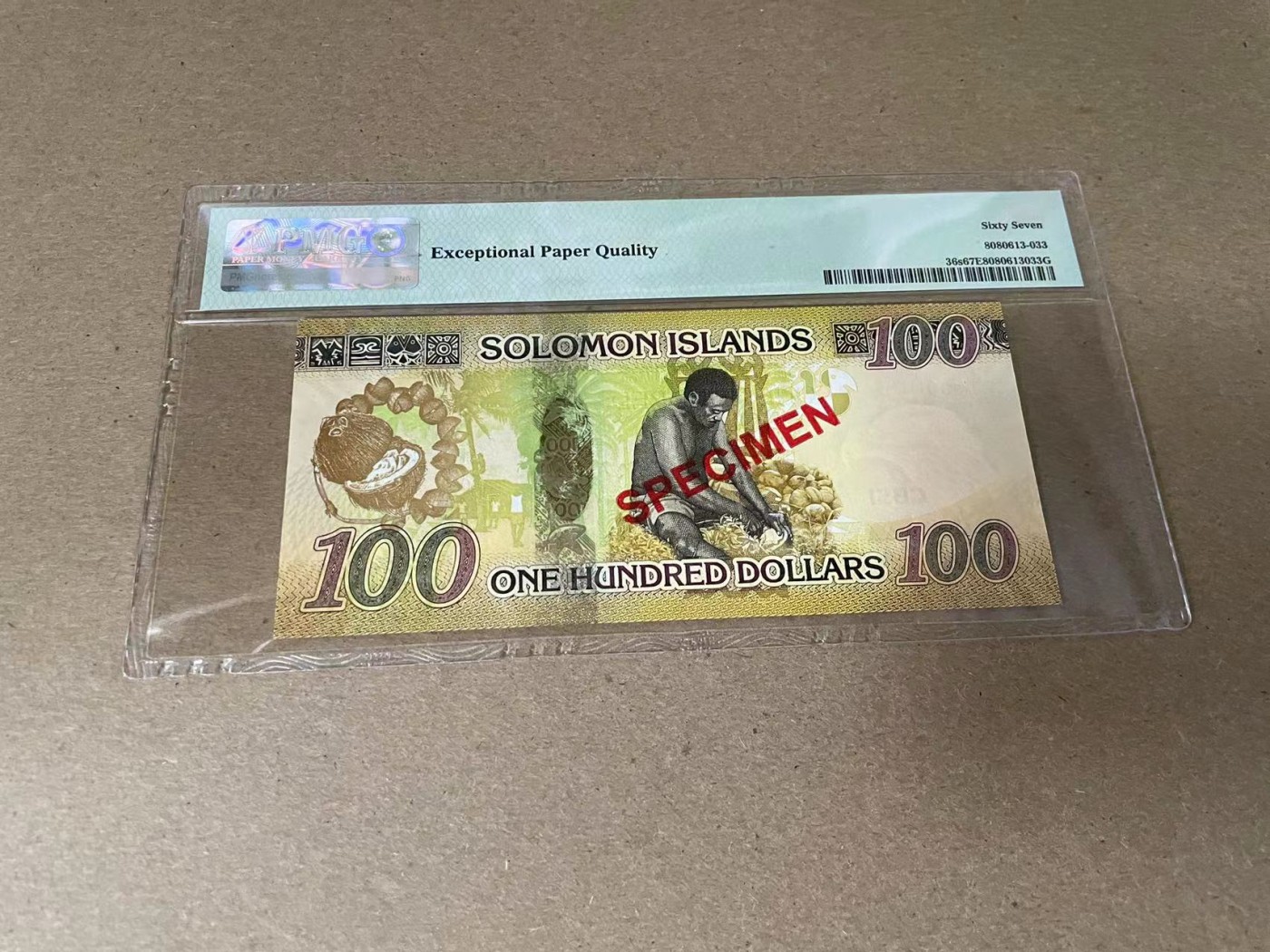 【Blue Auction】✨世界纸币精拍第341期——周日畅拍场 【样钞】所罗门群岛 2015年100元 PMG67EPQ  