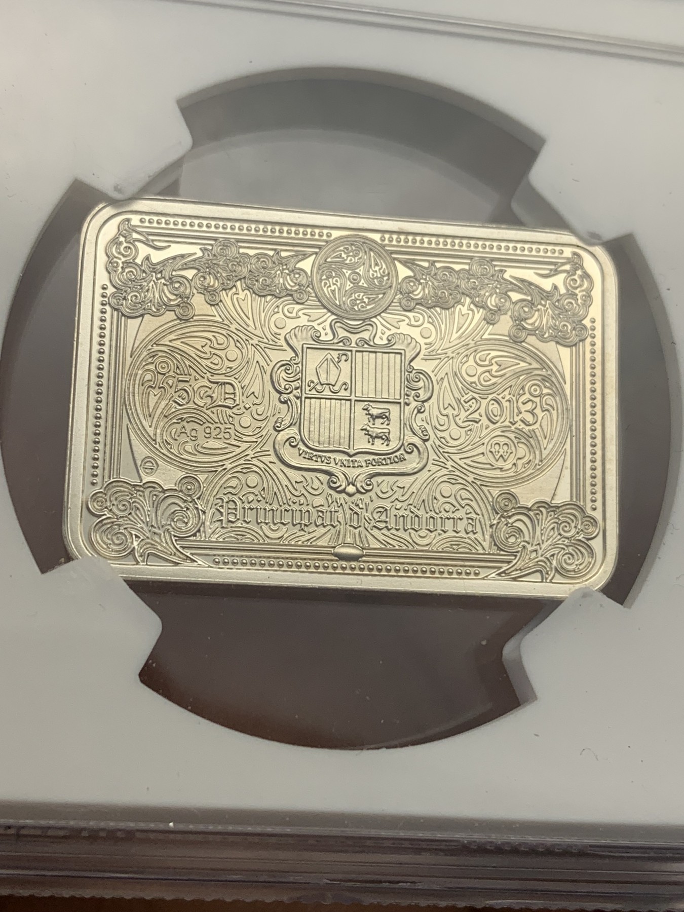 《竞宝斋》第179场-周日，周一2场 (全场包邮) NGC PF69 安道尔2013年 5第纳尔精制银币 925银 上帝传奇(2) 乔托.迪.邦多内名画—《坎纳的婚礼》亚军，更高分只有一枚，闲鱼不给卖了