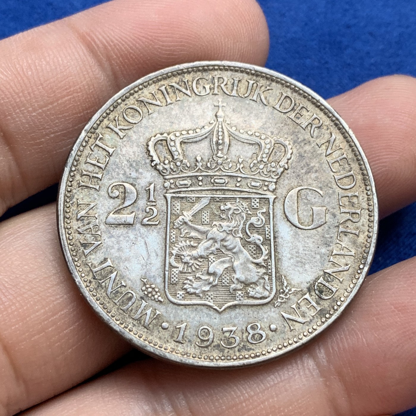 《竞宝斋》第179场-周日，周一2场 (全场包邮) 荷兰 1938年 威廉明娜 2.5G 大银币 包浆不错