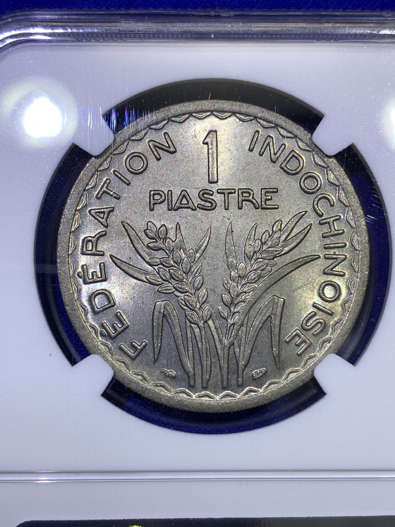 《竞宝斋》第179场-周日，周一2场 (全场包邮) NGC-MS64 1947法属印支 1皮亚斯特镍币