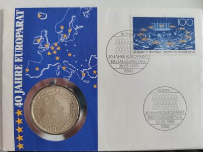 邮币封第四场 1987年比利时罗马条约银币邮币封