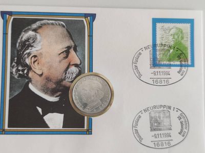 邮币封第四场 1969年德国台奥纳多5马克纪念银币邮币封