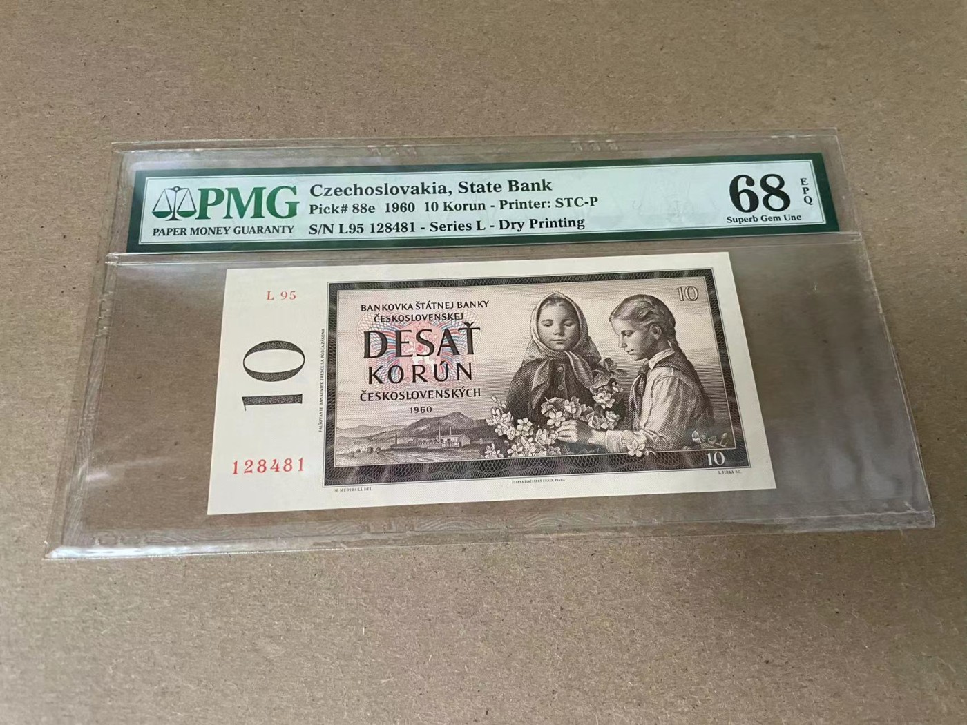 【Blue Auction】✨世界纸币精拍第341期——周日畅拍场 捷斯 1960年10克朗 PMG68EPQ 超高分