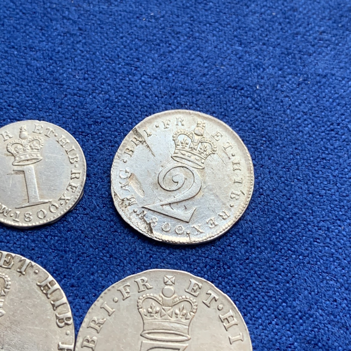 《竞宝斋》第179场-周日，周一2场 (全场包邮) 1800英国乔治三世濯足币4枚一套 ，AU-UNC状态