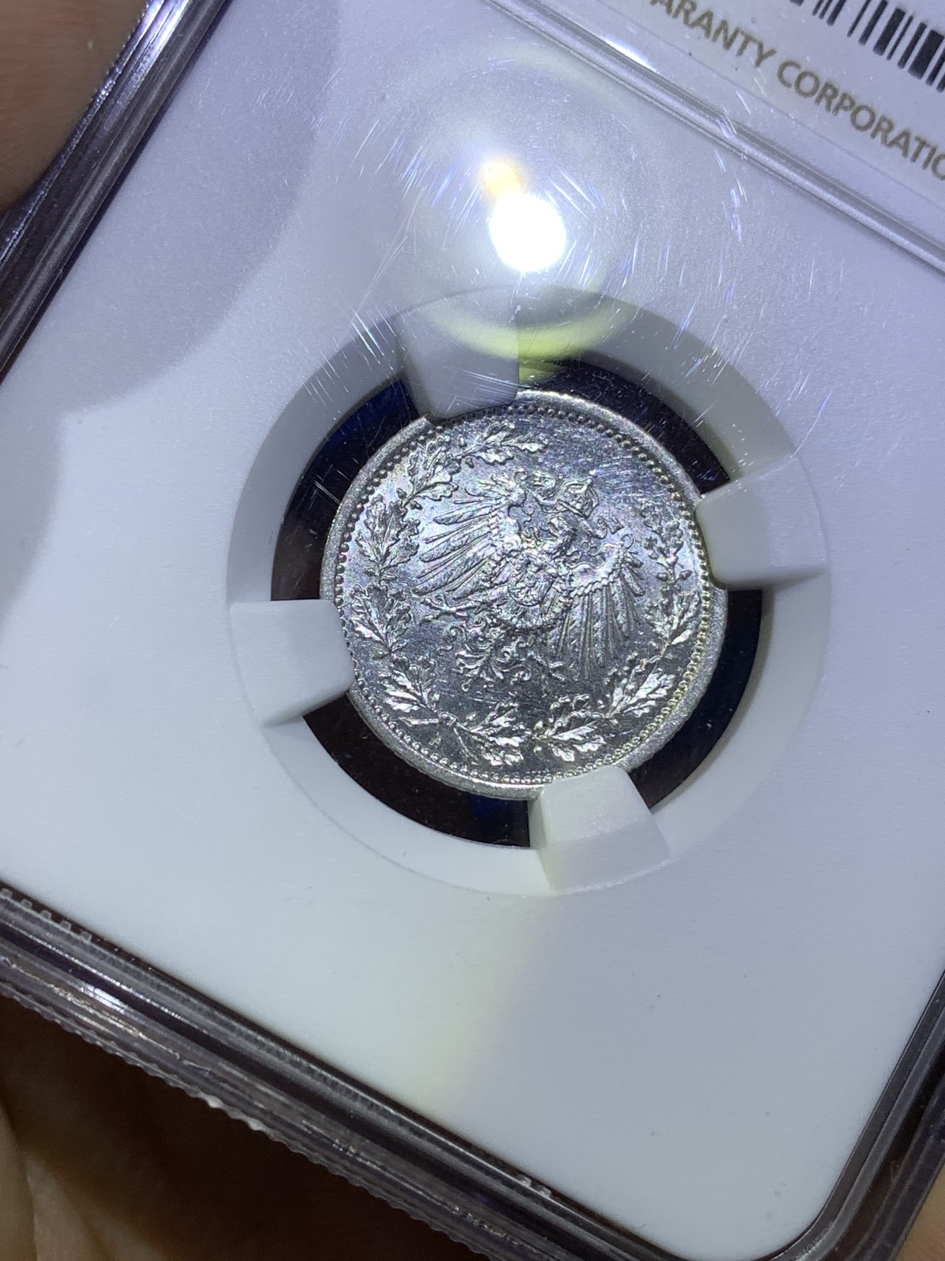 《竞宝斋》第179场-周日，周一2场 (全场包邮) NGC MS62 德国 1915年 1/2马克 银币