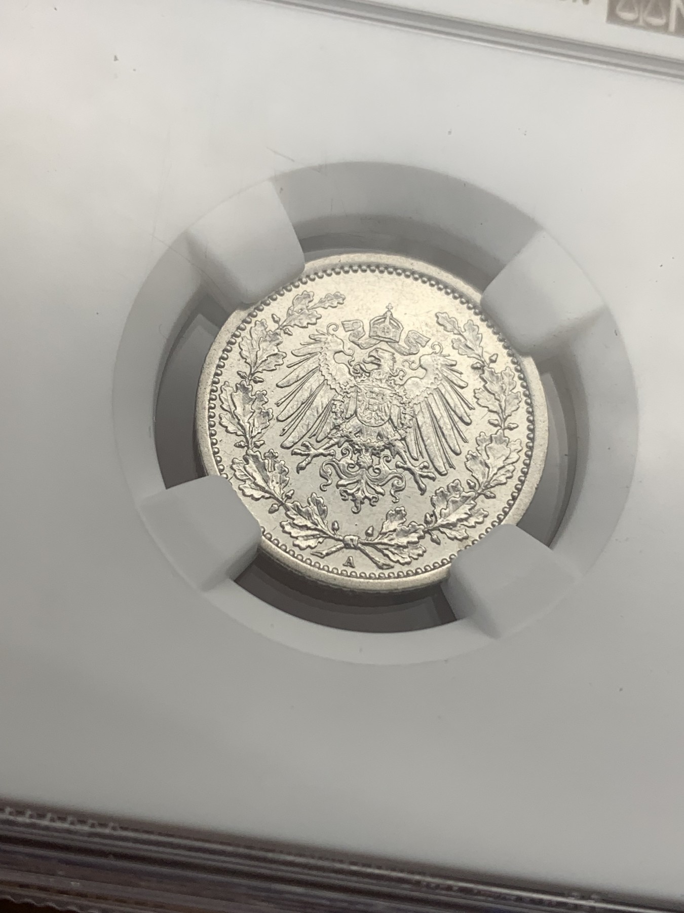 《竞宝斋》第179场-周日，周一2场 (全场包邮) NGC MS62 德国 1915年 1/2马克 银币