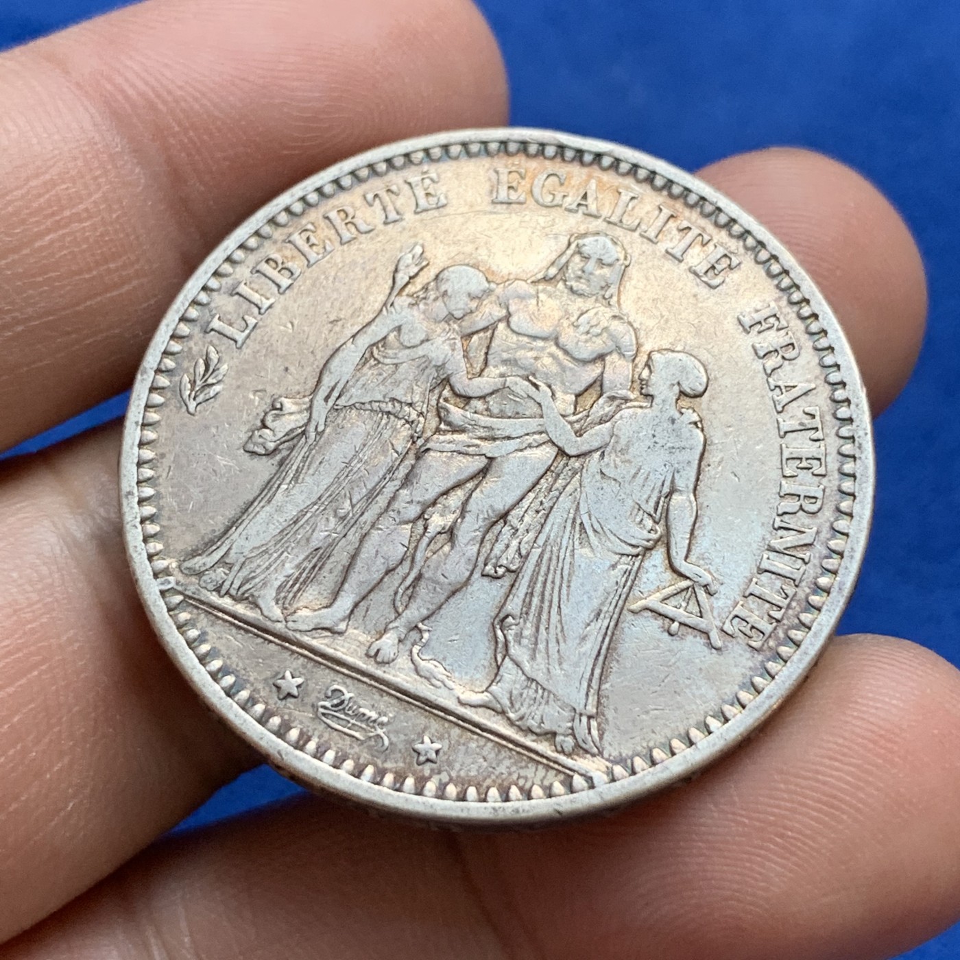 《竞宝斋》第179场-周日，周一2场 (全场包邮) 法国 1874年 大力神 5法郎银币