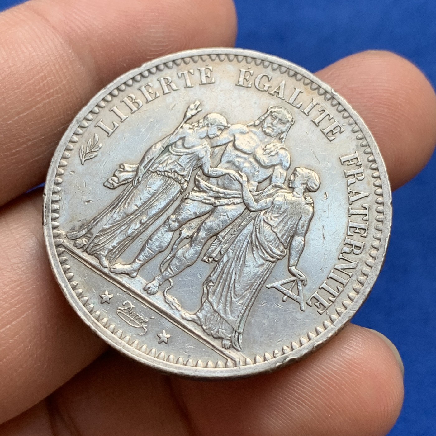 《竞宝斋》第179场-周日，周一2场 (全场包邮) 法国 1875年 大力神 5法郎大银币