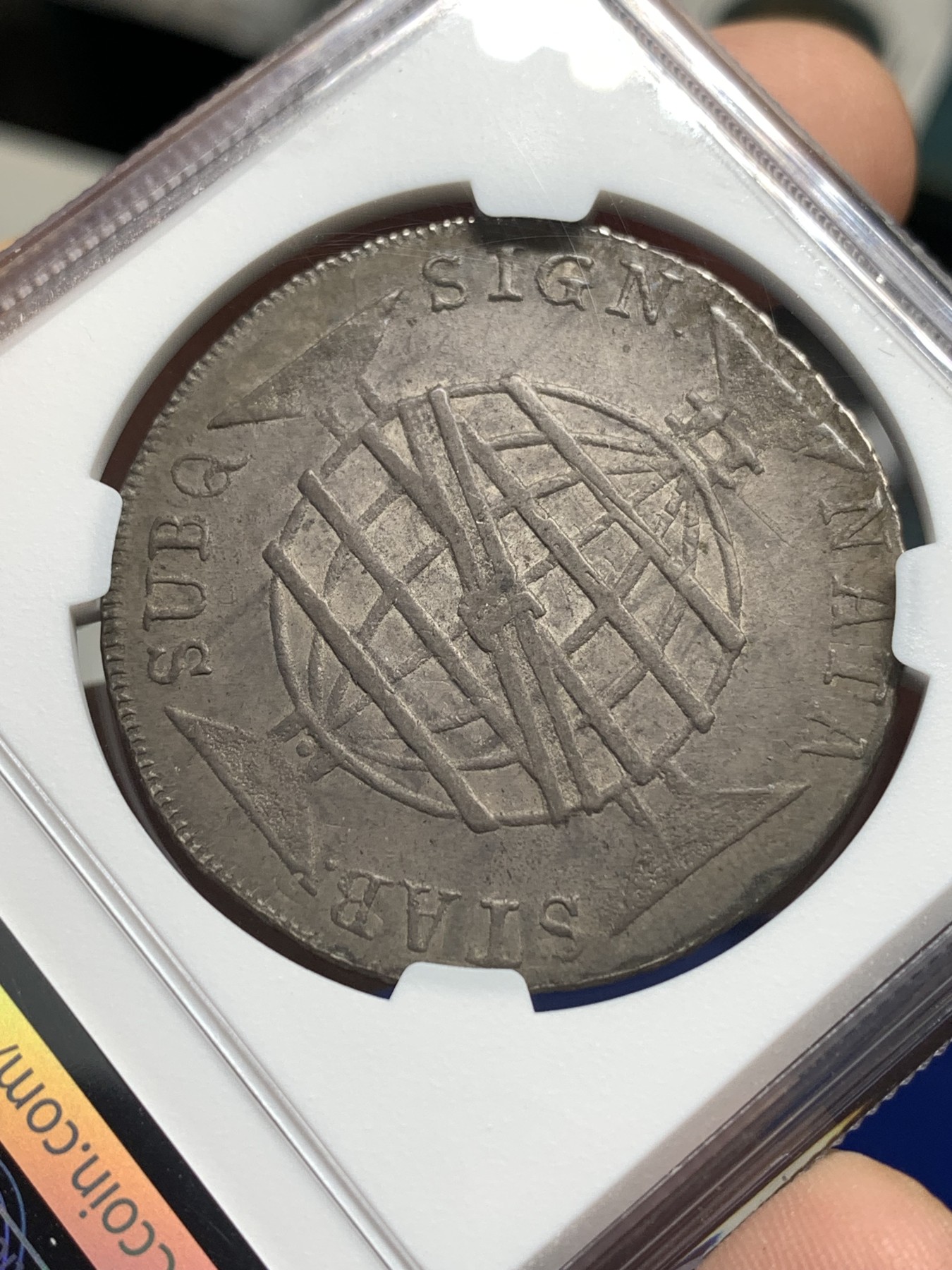 《竞宝斋》第179场-周日，周一2场 (全场包邮) NGC-XF45 巴西1816年 960R 大银币 热门品种 双面深彩包浆