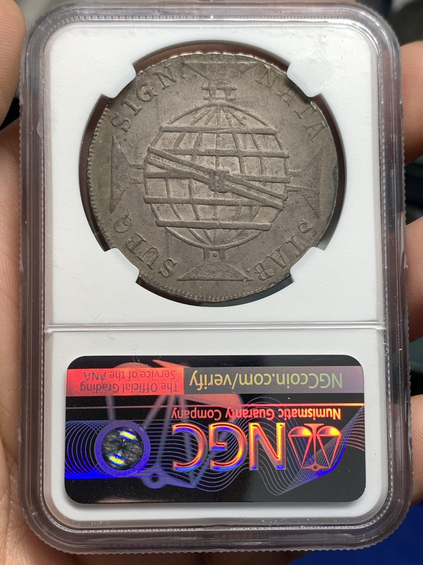 《竞宝斋》第179场-周日，周一2场 (全场包邮) NGC-XF45 巴西1816年 960R 大银币 热门品种 双面深彩包浆