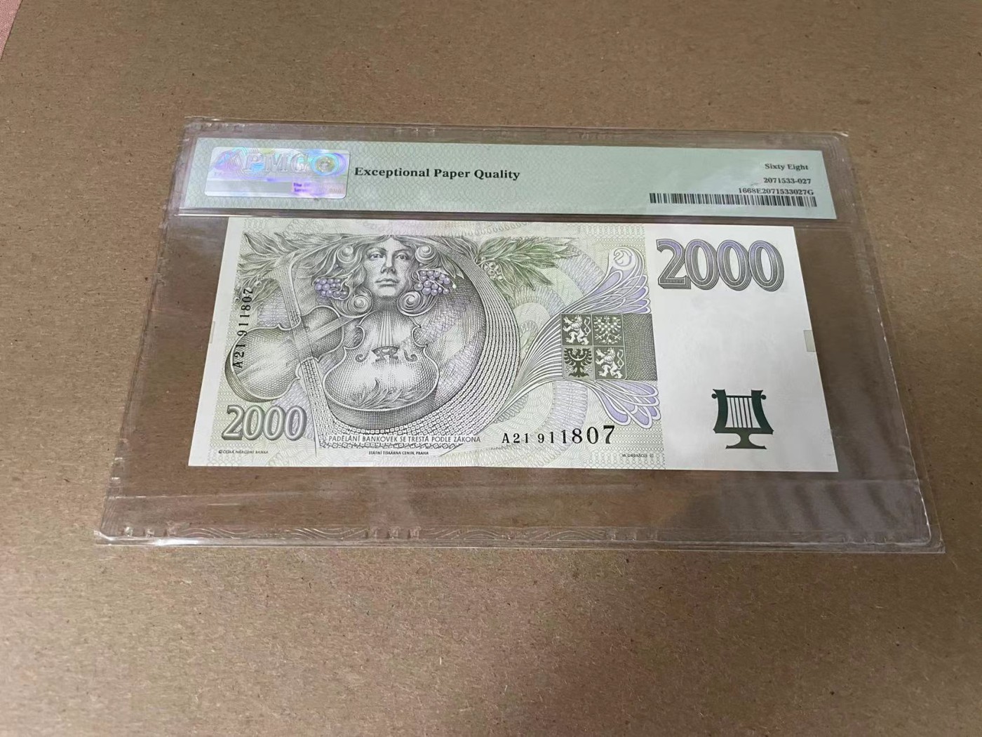 【Blue Auction】✨世界纸币精拍第341期——周日畅拍场 捷克 1996年2000克朗 PMG68EPQ 超高分