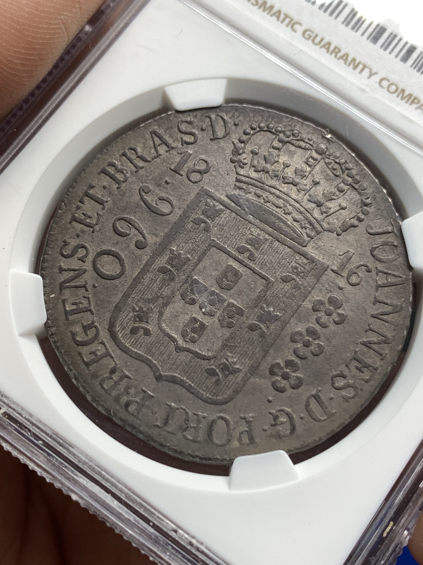 《竞宝斋》第179场-周日，周一2场 (全场包邮) NGC-XF45 巴西1816年 960R 大银币 热门品种 双面深彩包浆