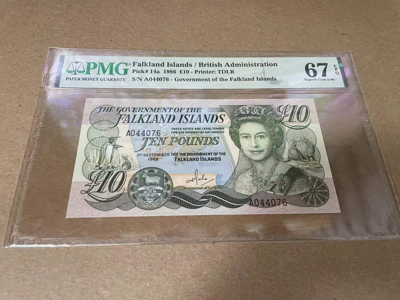 【Blue Auction】✨世界纸币精拍第341期——周日畅拍场 福克兰群岛 1986年10镑 PMG67EPQ 女王