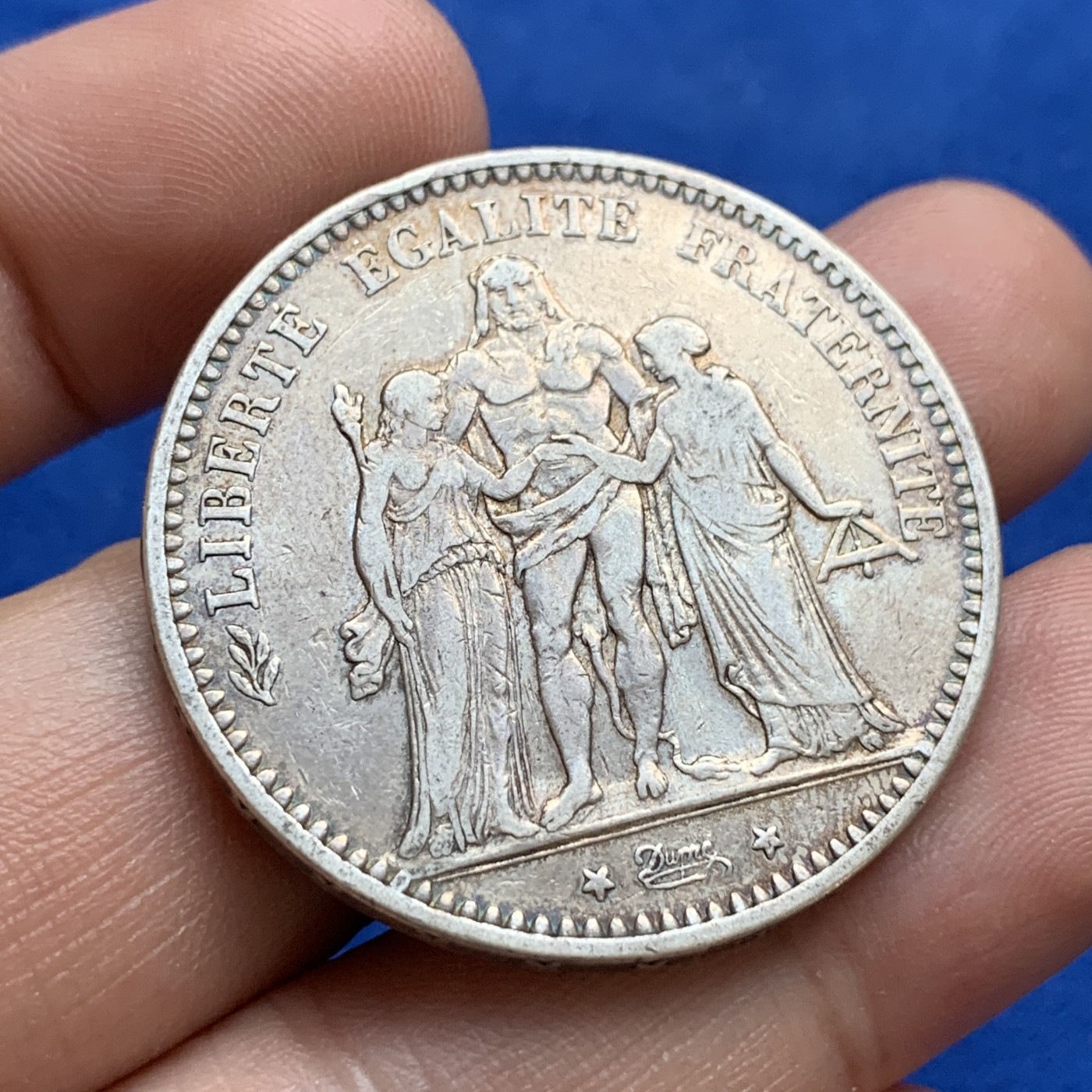 《竞宝斋》第179场-周日，周一2场 (全场包邮) 法国 1874年 大力神 5法郎银币