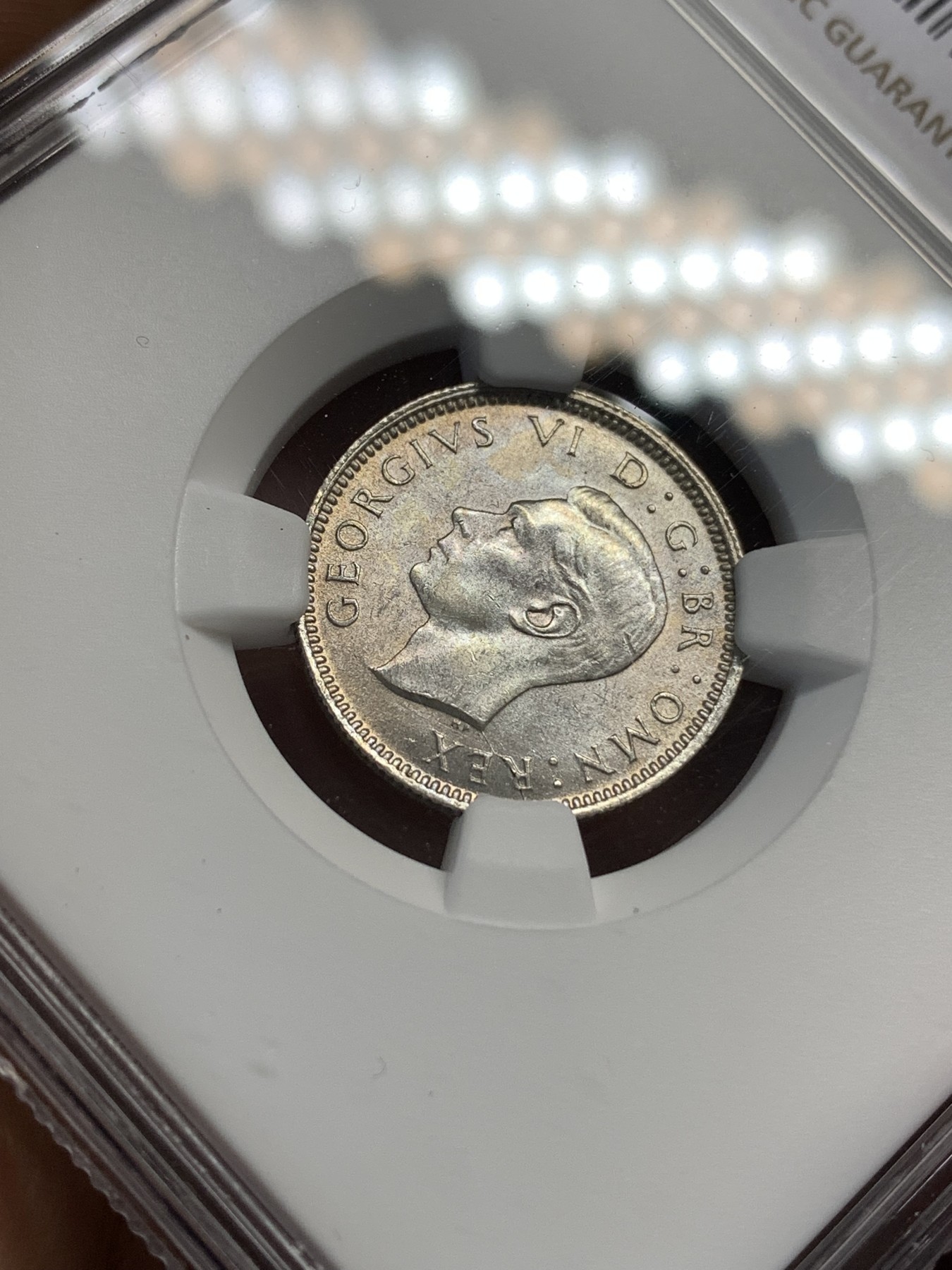 《竞宝斋》第179场-周日，周一2场 (全场包邮) NGC-MS63 英国1942年 乔六6便士银币 原光好品