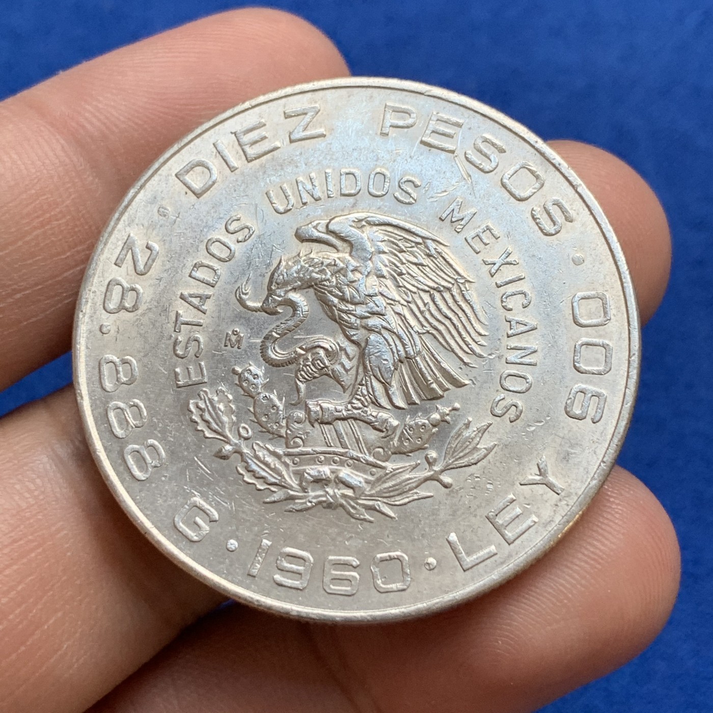 《竞宝斋》第179场-周日，周一2场 (全场包邮) 墨西哥 1960年 百年独立纪念 10比索大银币