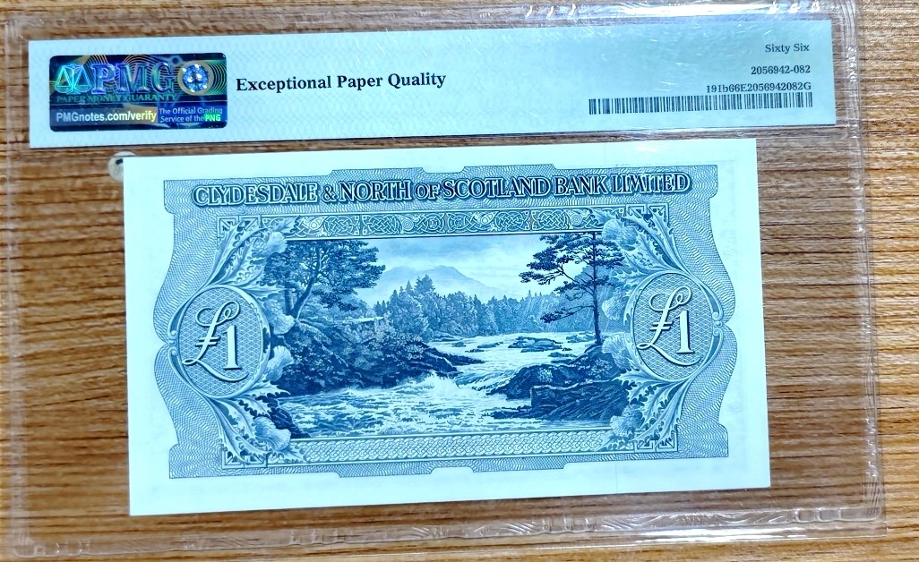 【Blue Auction】✨世界纸币精拍第341期——周日畅拍场 【A1首发冠无47】苏格兰 1958年1镑 PMG66EPQ 风景精美