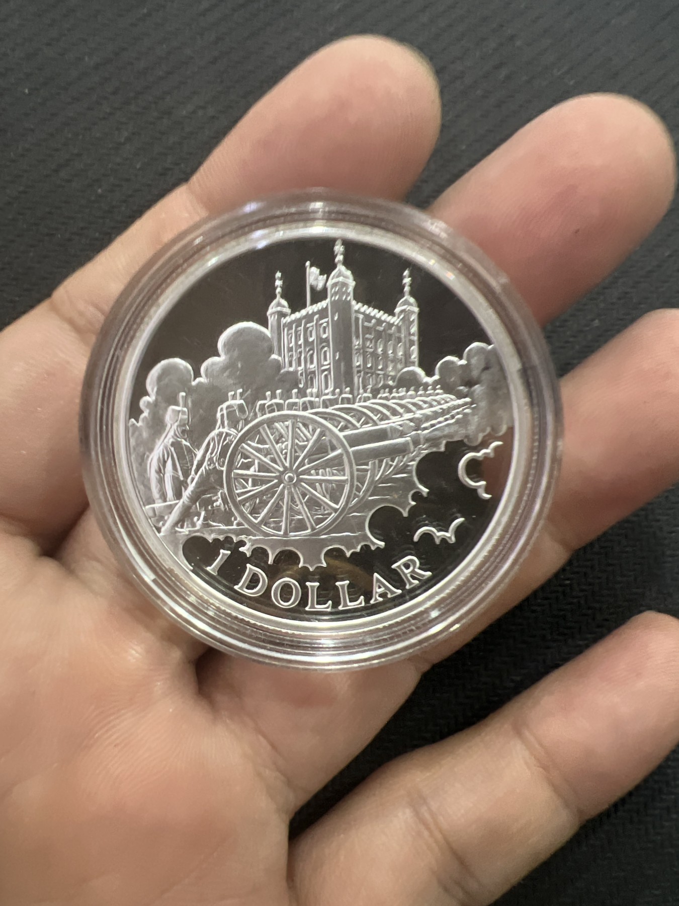 飞翔风筝第三场拍世界纸币银币硬币 库克群岛2003年精制鎏金银币