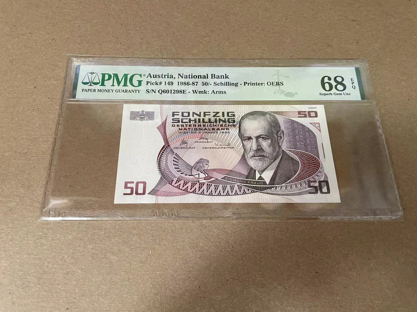 【Blue Auction】✨世界纸币精拍第341期——周日畅拍场 【无47】奥地利 1986-87年50先令 PMG68EPQ 超高分